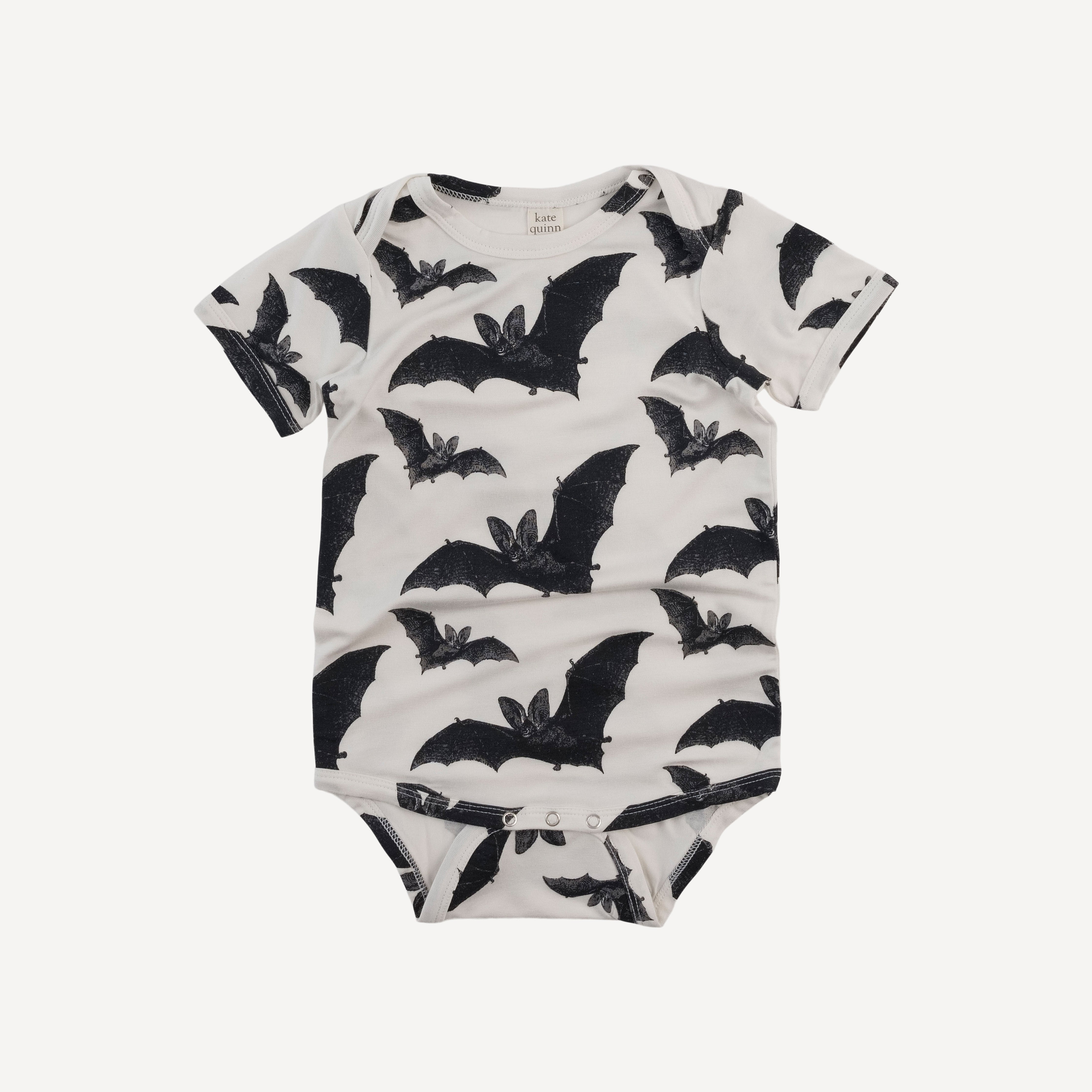 short sleeve lap neck bodysuit | bats | bamboo