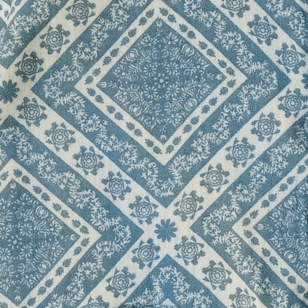 bell sleeve gathered tunic | blue bandana | organic cotton gauze