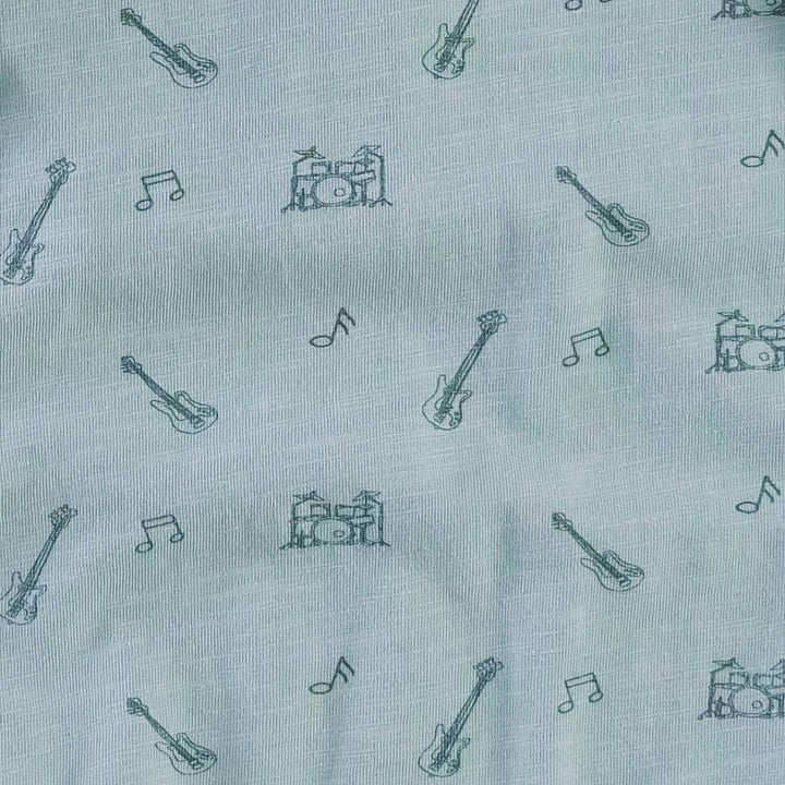 long sleeve two way zipper footie | blue smoke music | organic cotton slub