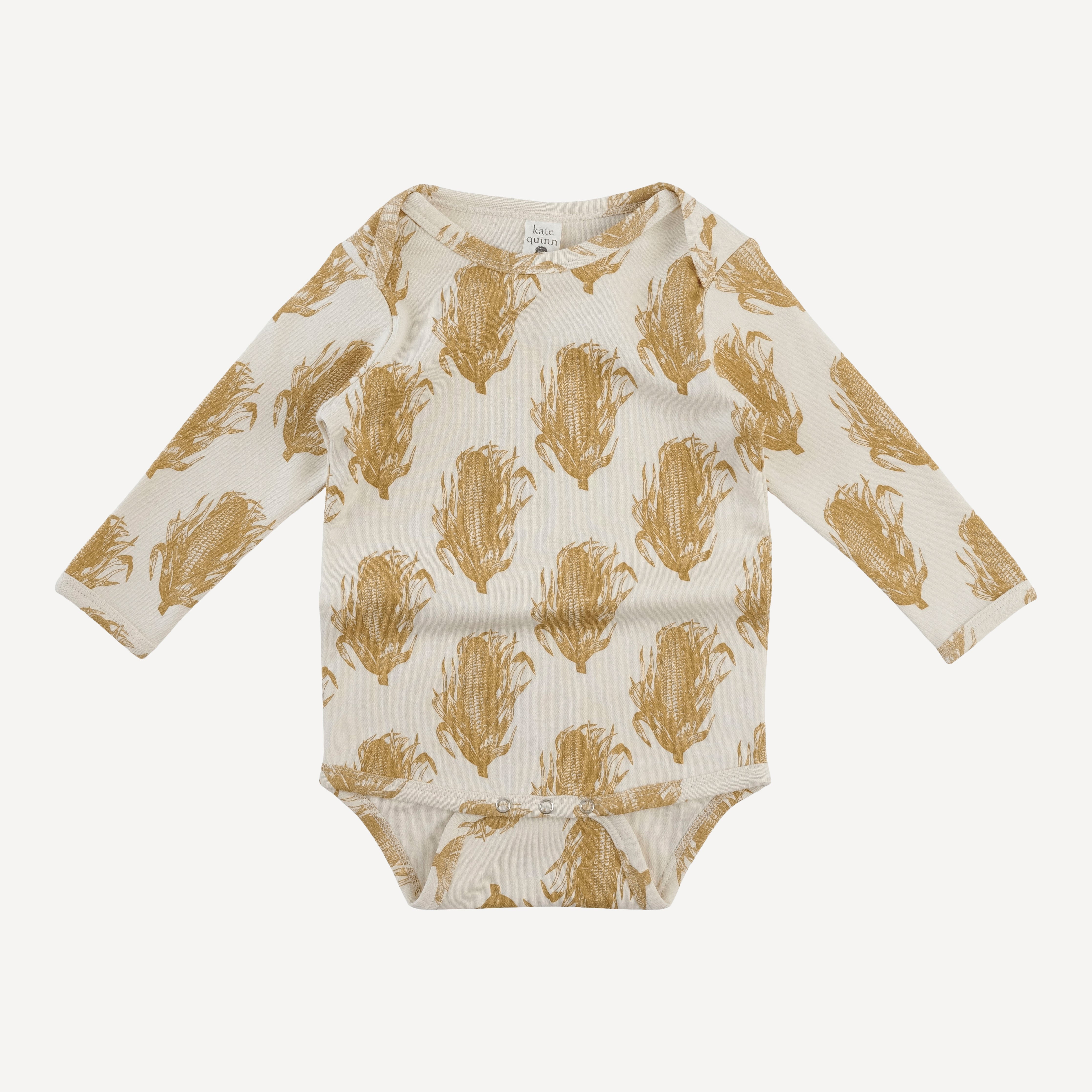 PRESALE long sleeve lap neck bodysuit | corn | organic cotton interlock