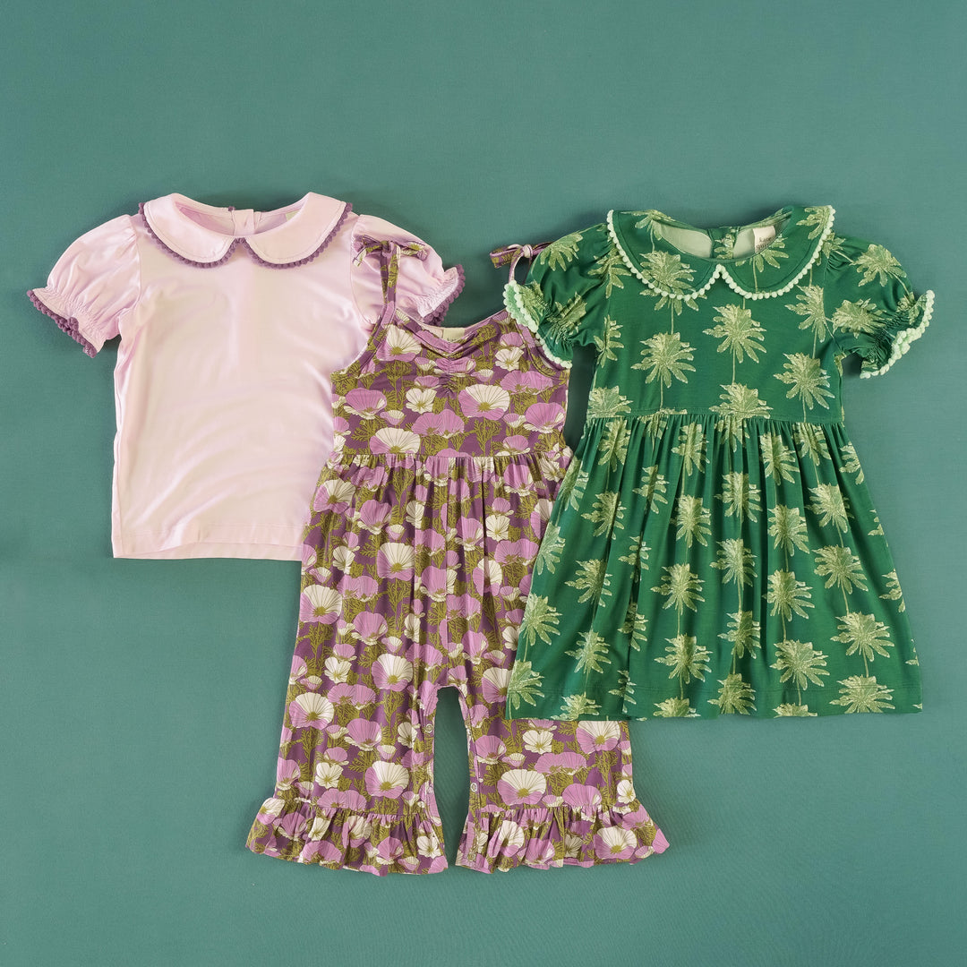green palm + blossom set