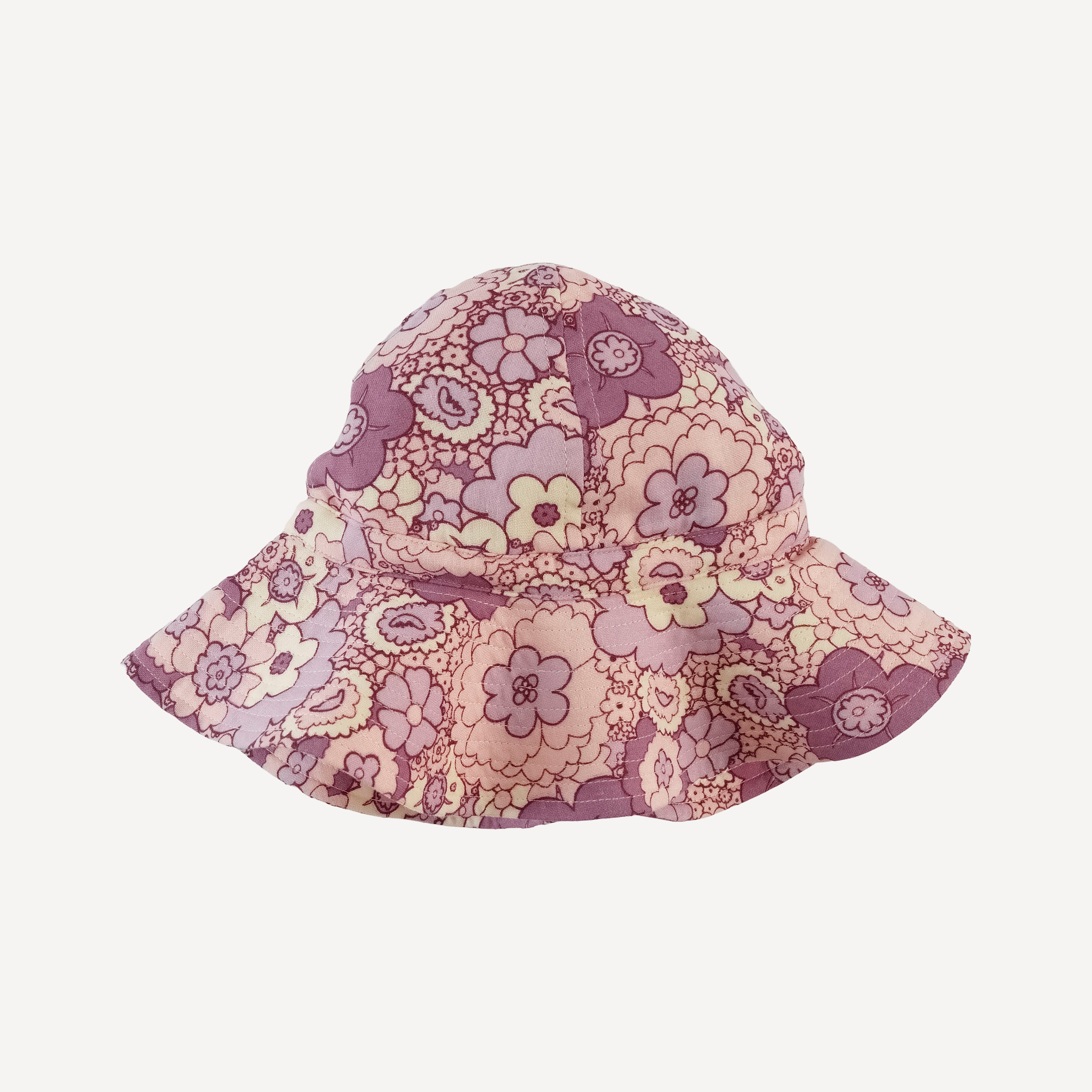 sun hat | mauve 60s floral | organic cotton gauze – kate quinn display picture 1
