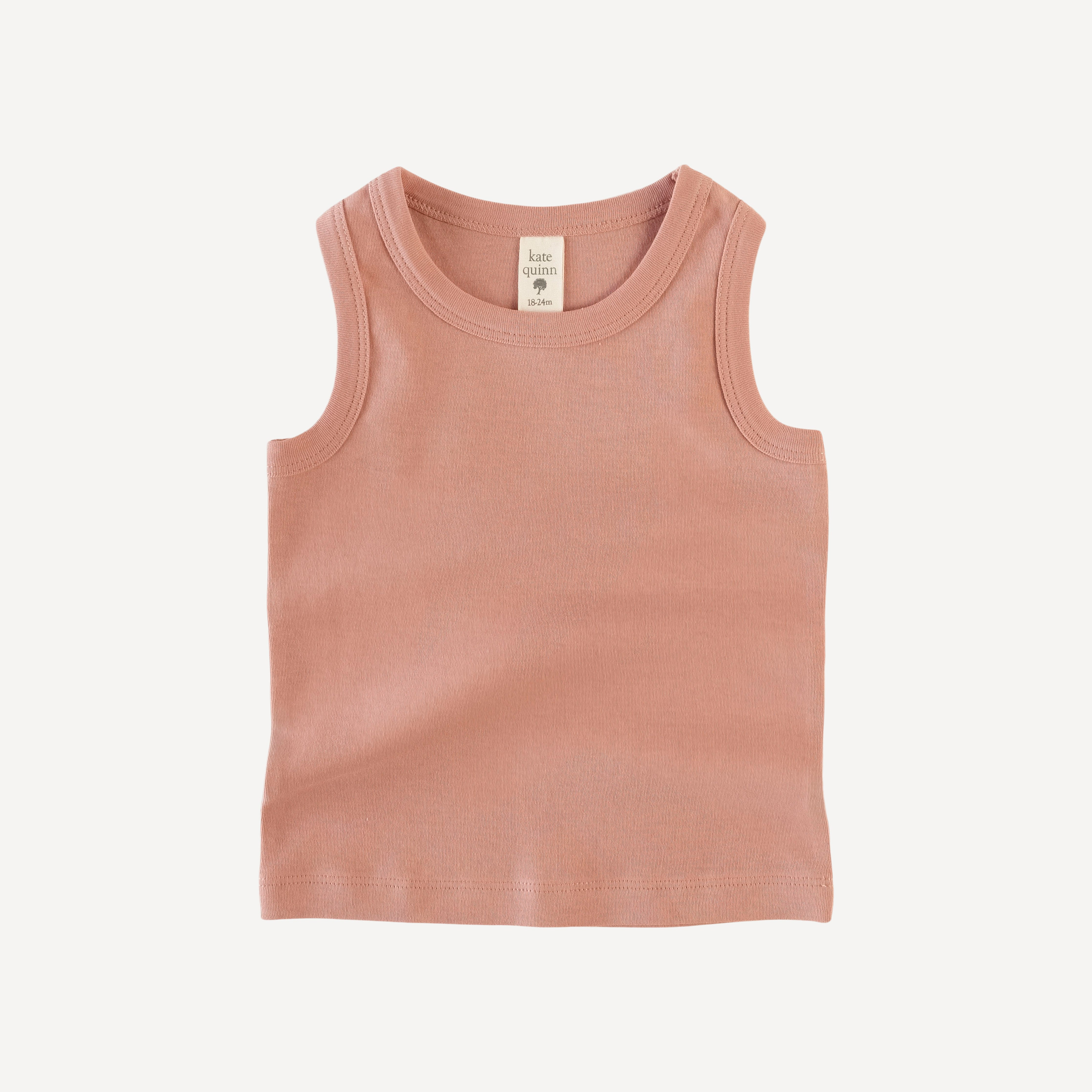 racerback tank soft rose organic cotton interlock kate quinn