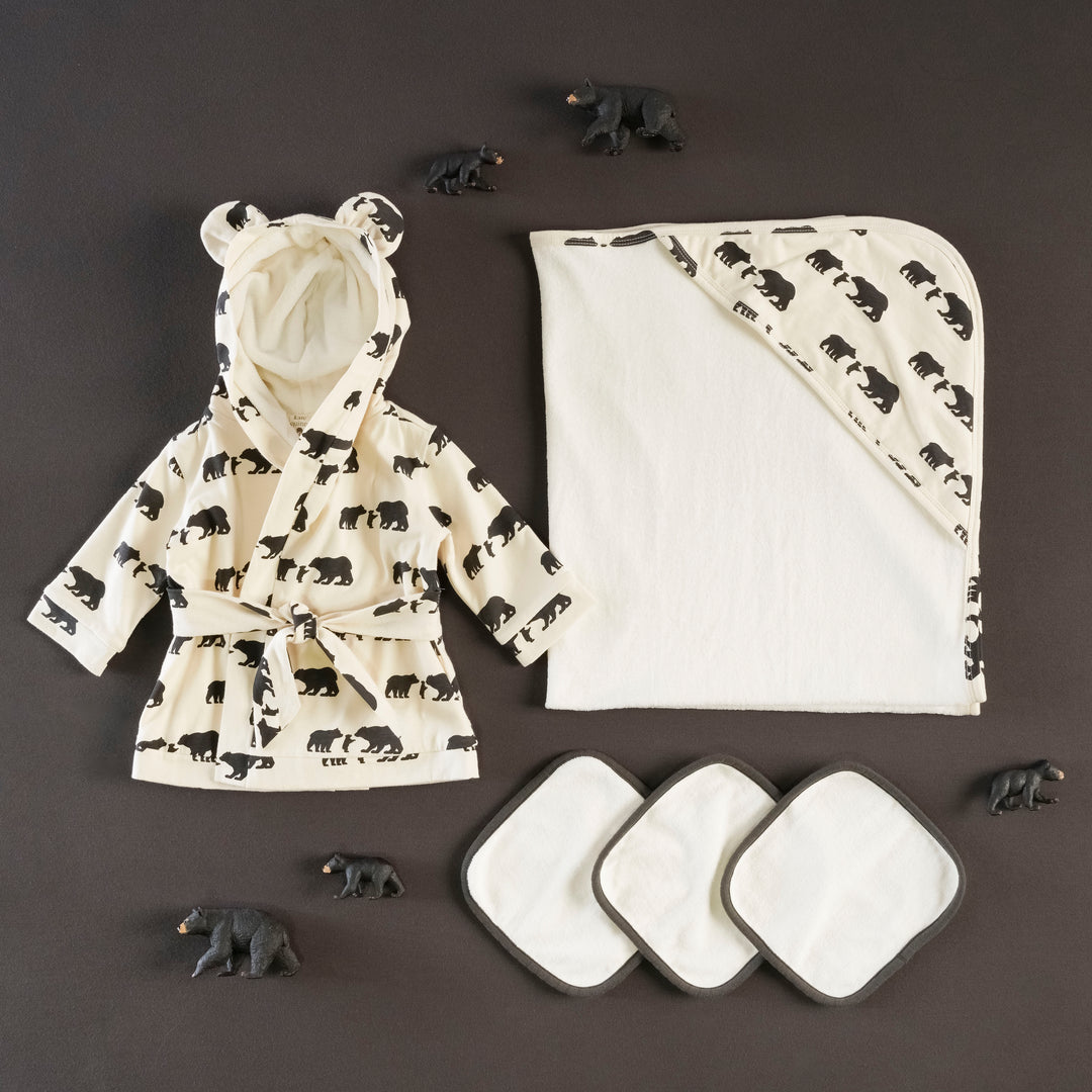 three bears bath robe set