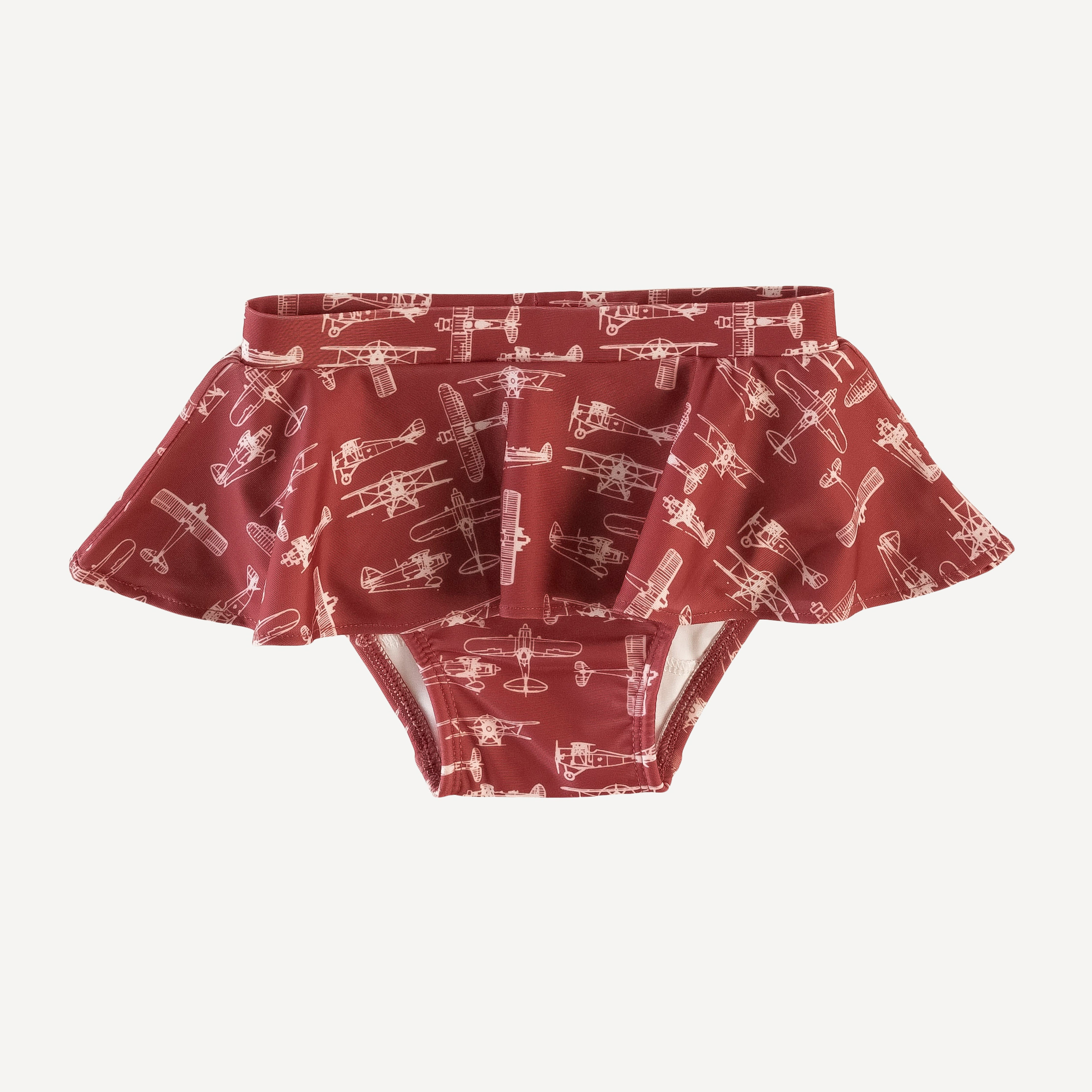 ruffle swim bottom | scarlet vintage airplane | swim