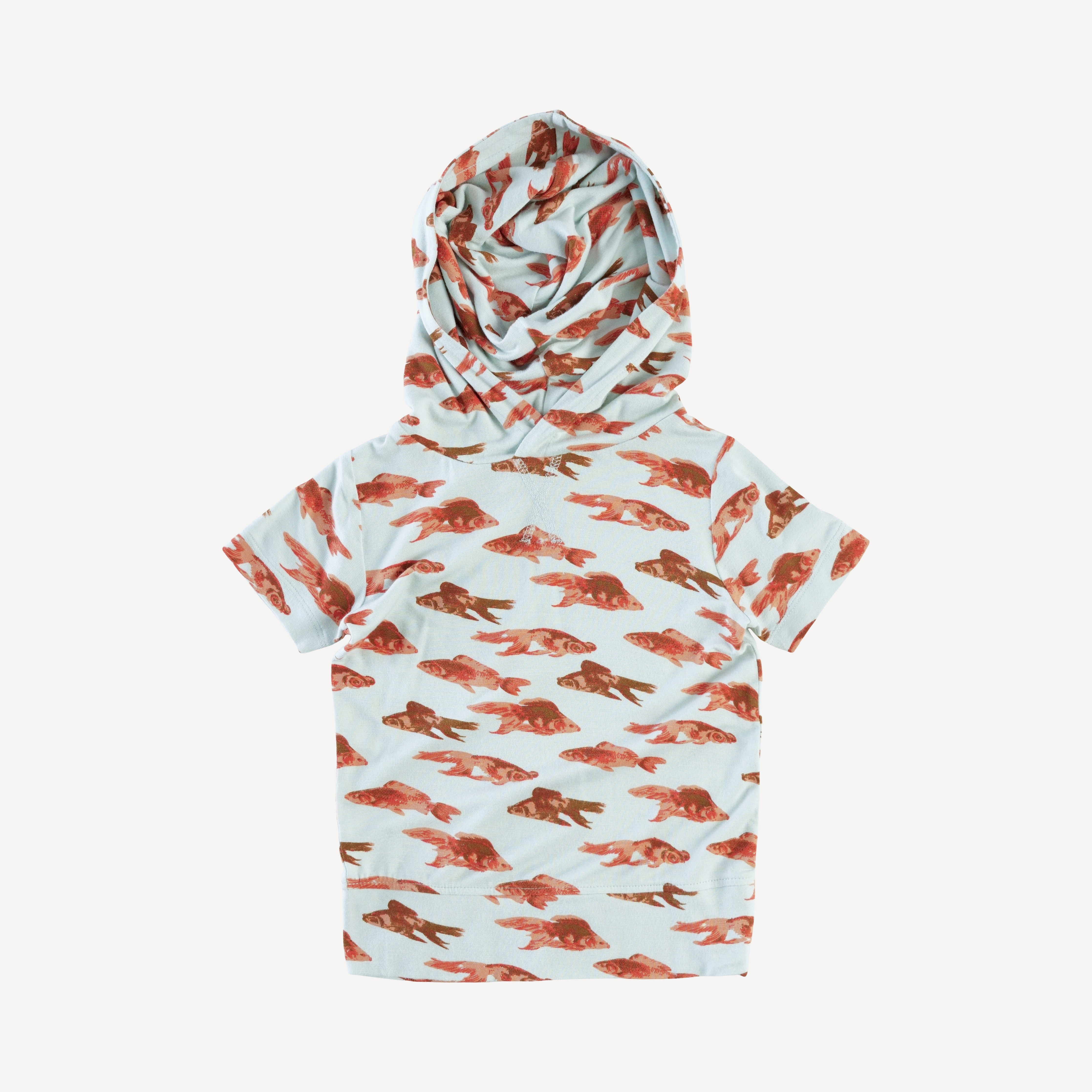 short sleeve essential skinny hoodie peach goldfish lenzing modal