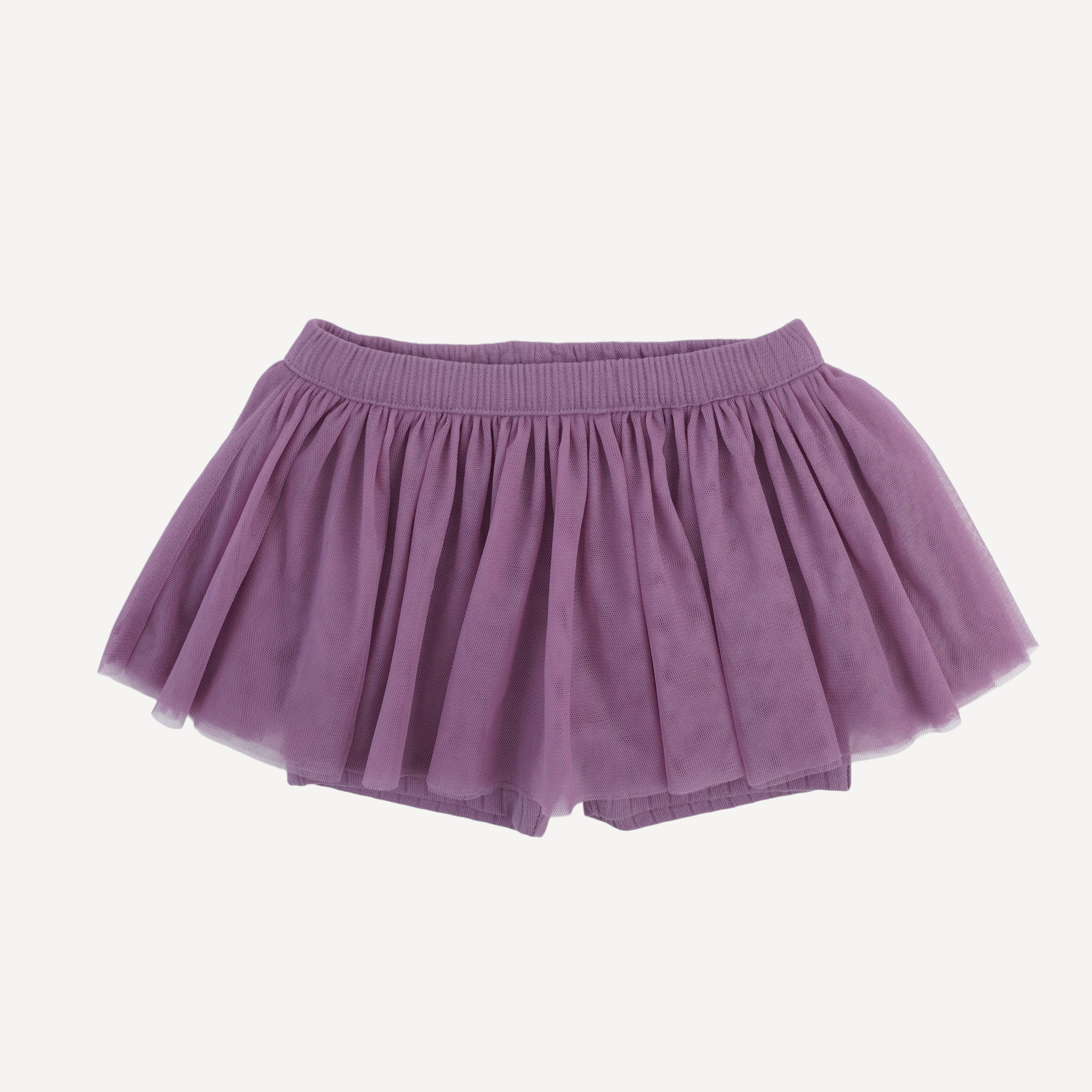 tulle ballerina tutu short | grape gloss | organic cotton wide rib