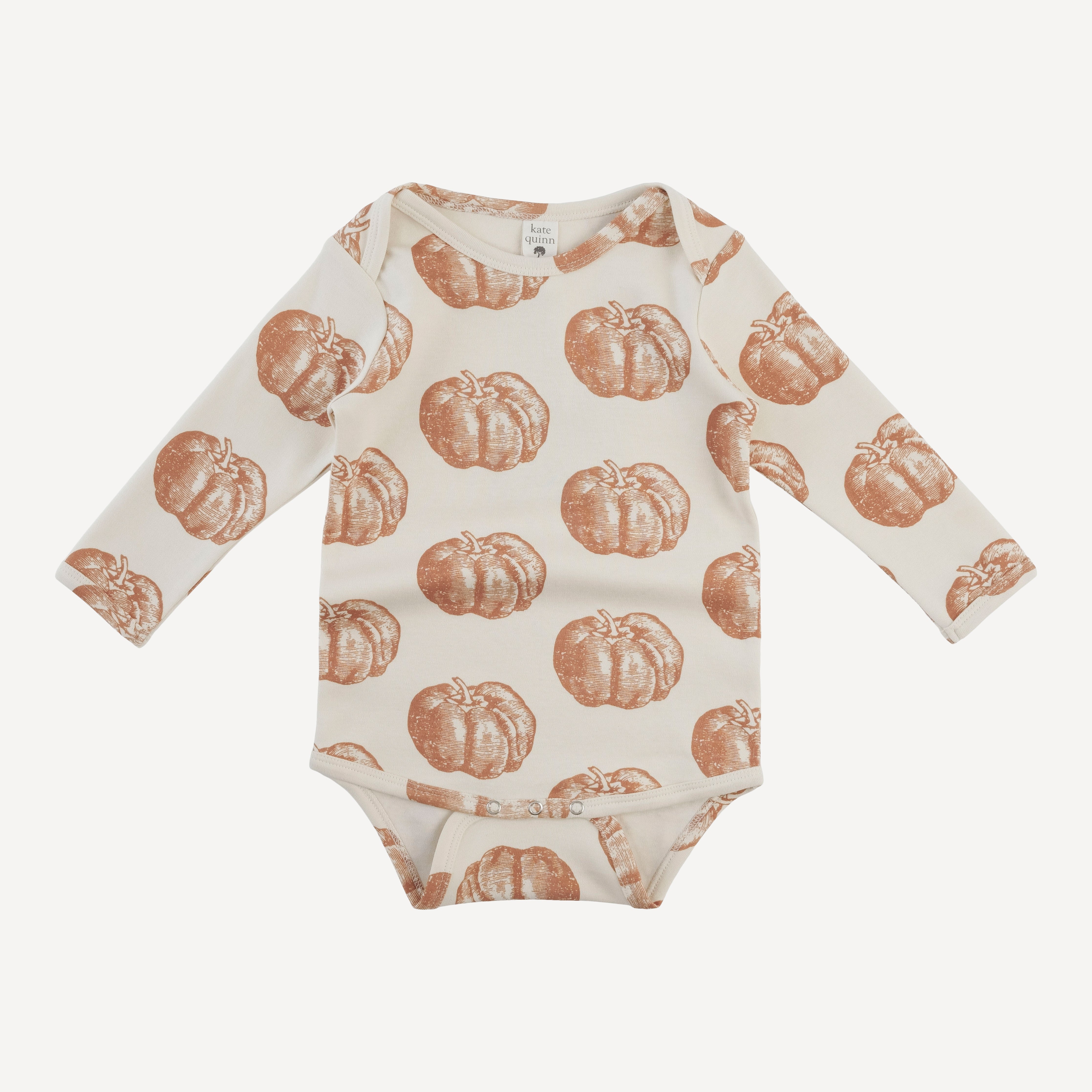PRESALE long sleeve lap neck bodysuit | harvest pumpkin | organic cotton interlock