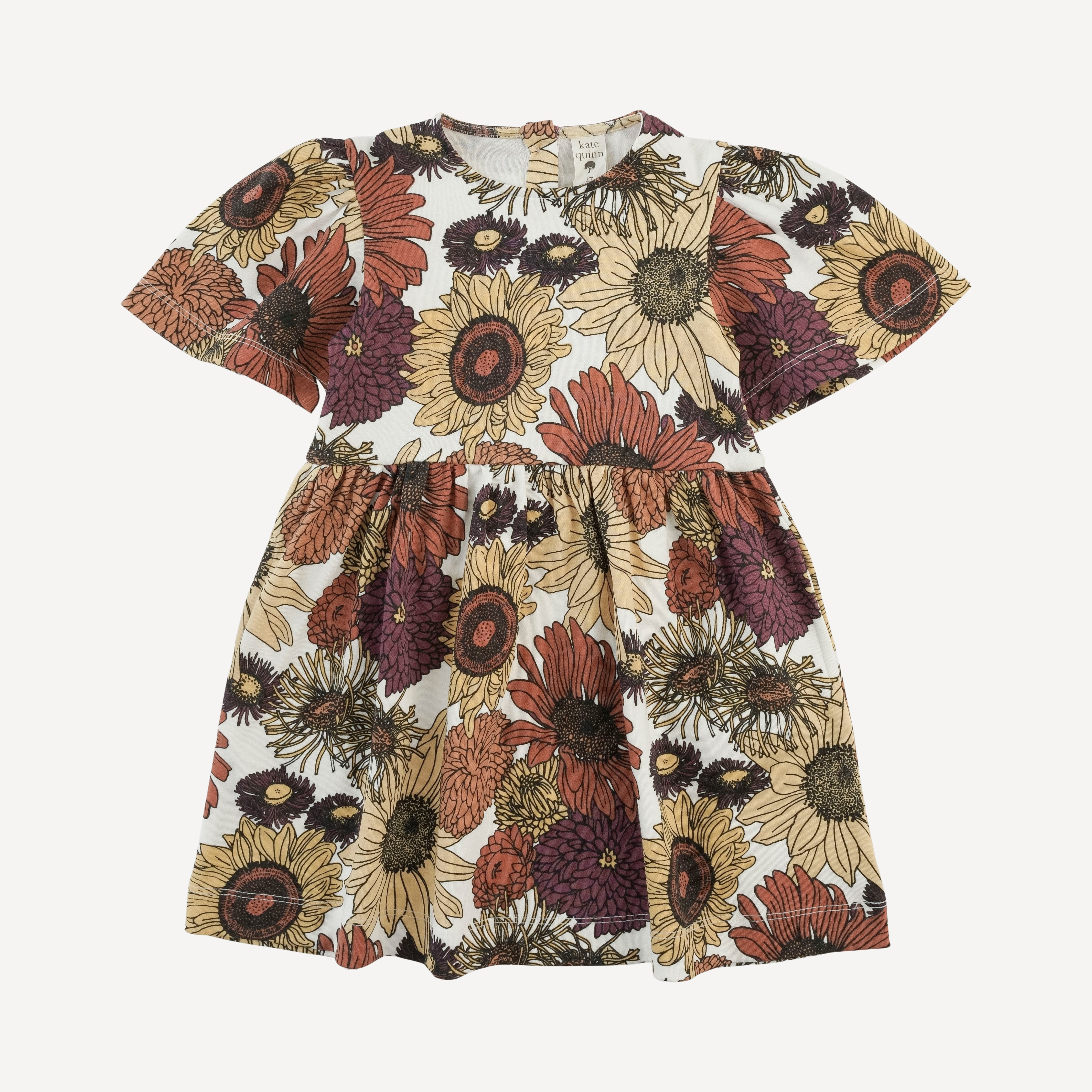 PRESALE bell sleeve dress | harvest sunflower | organic cotton interlock