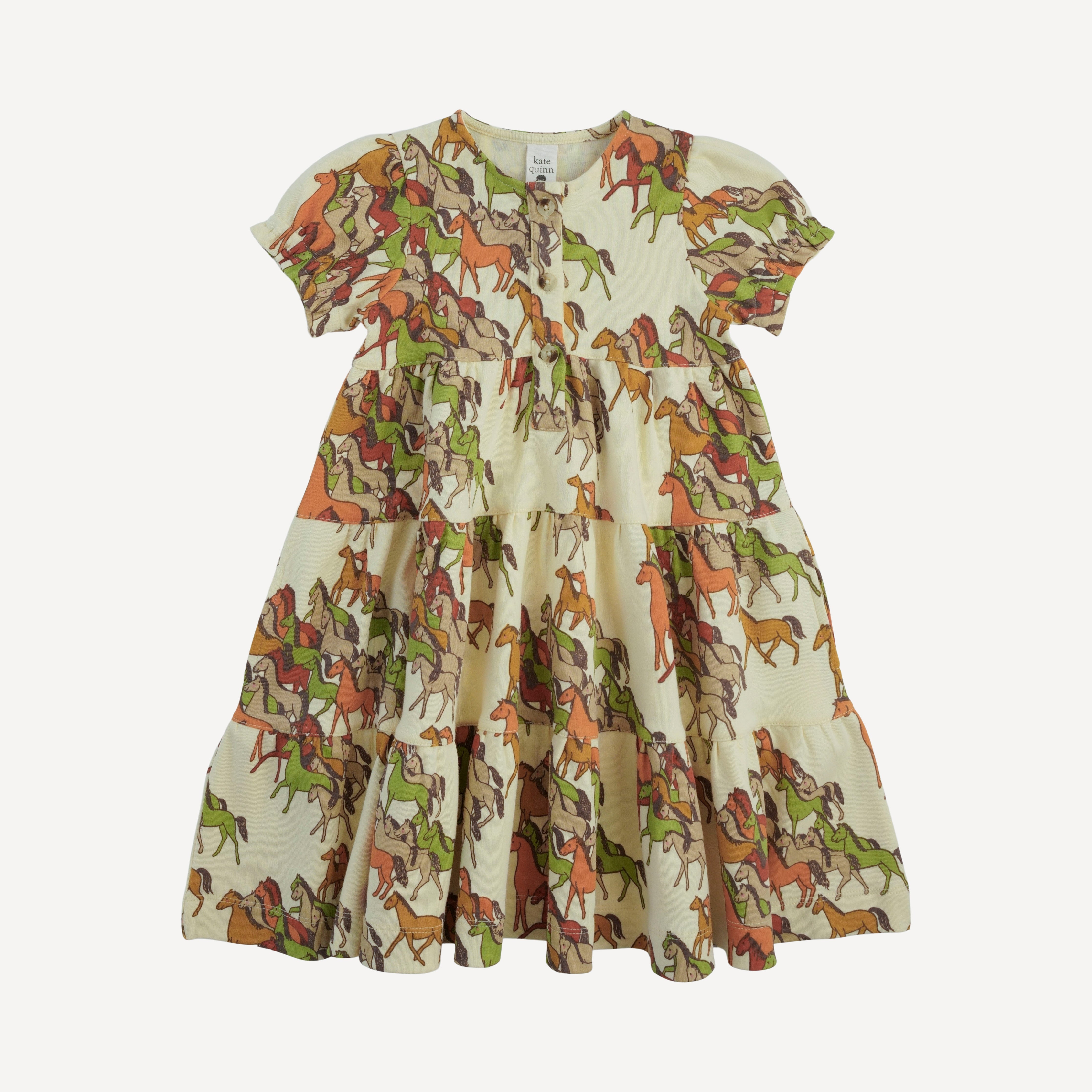 short puff sleeve prairie dress | horse party | organic cotton