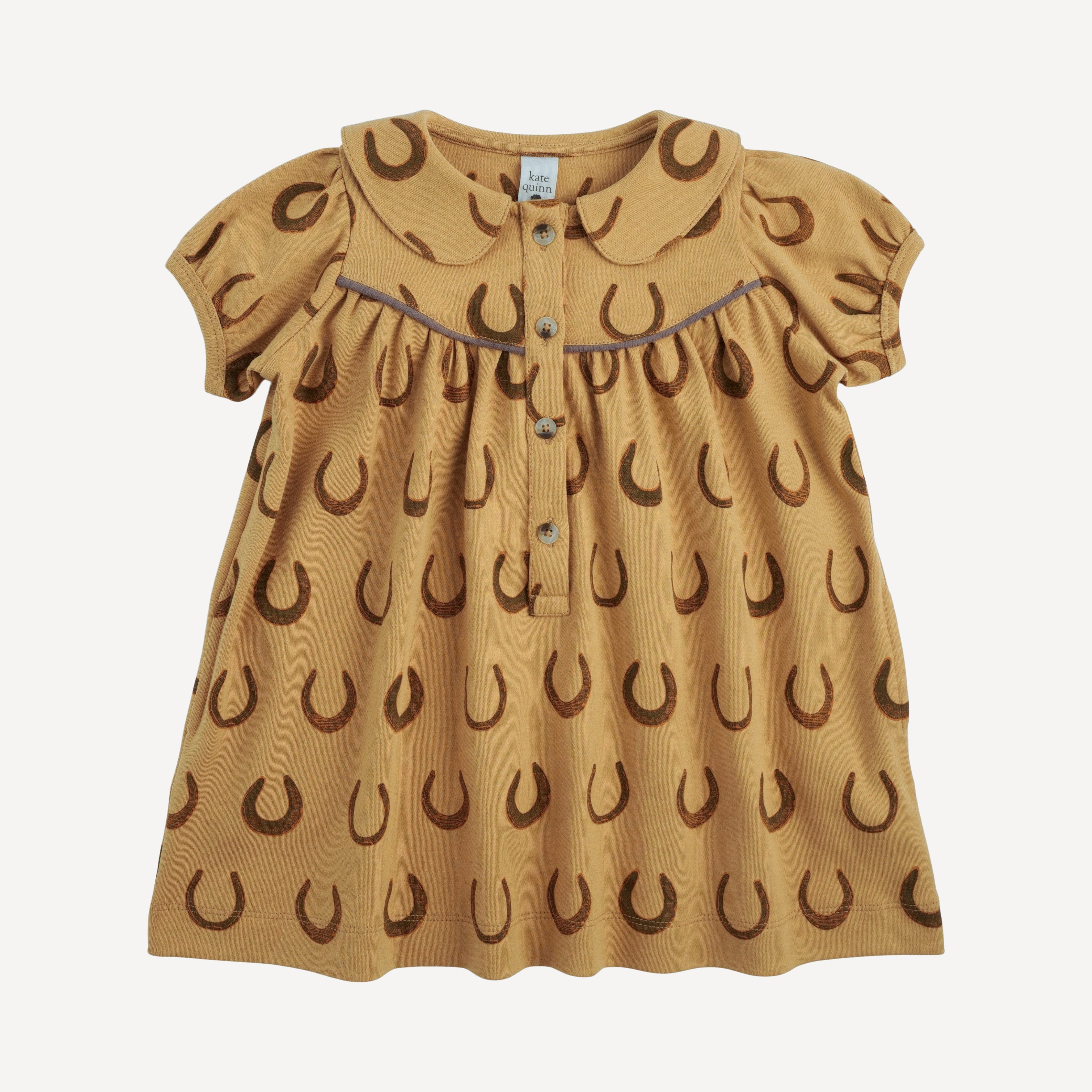 short sleeve cowgirl dress | horseshoes | organic cotton