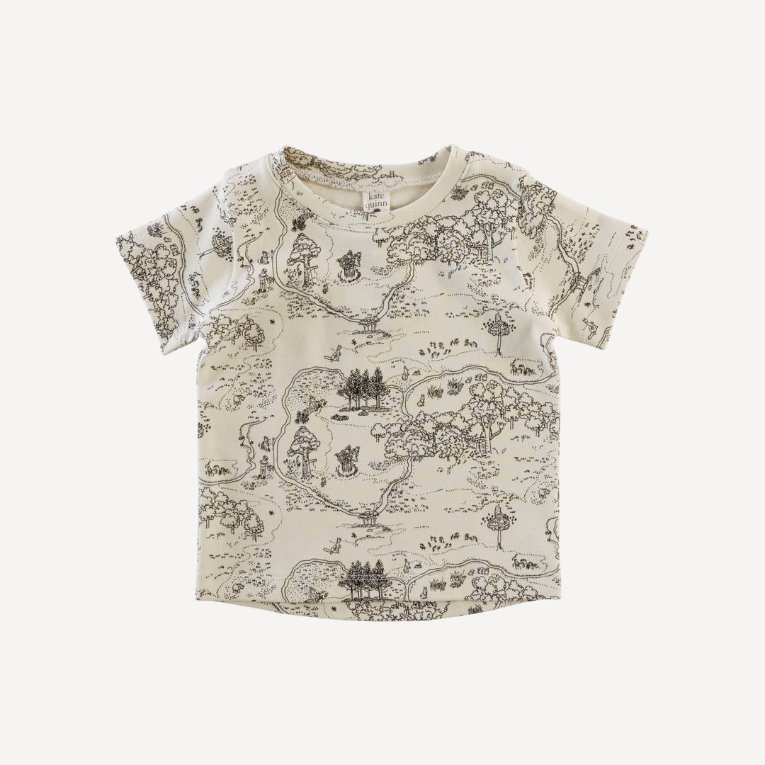 short sleeve essential boxy tee | map | organic cotton interlock