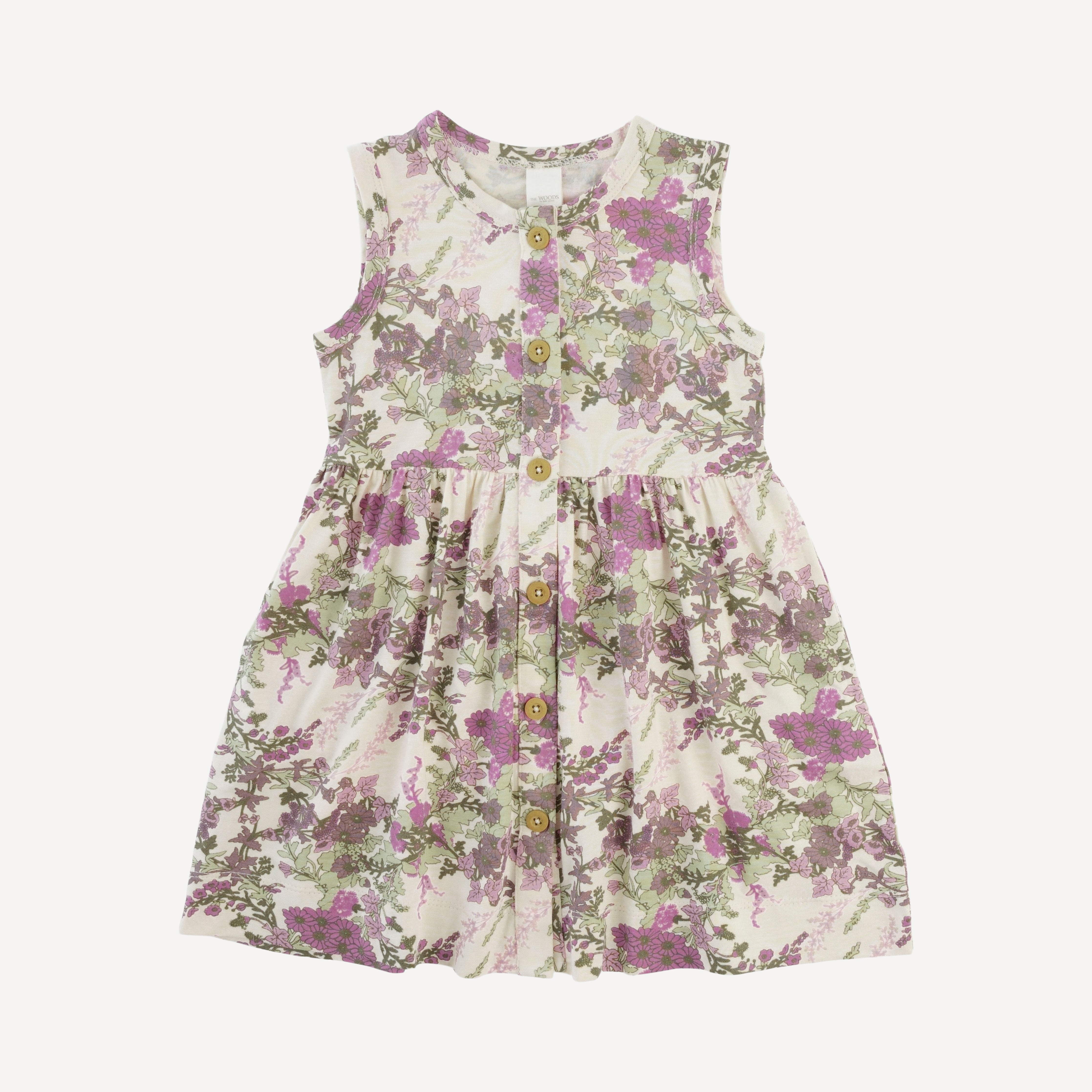 sleeveless button dress | purple queen annes lace | modal