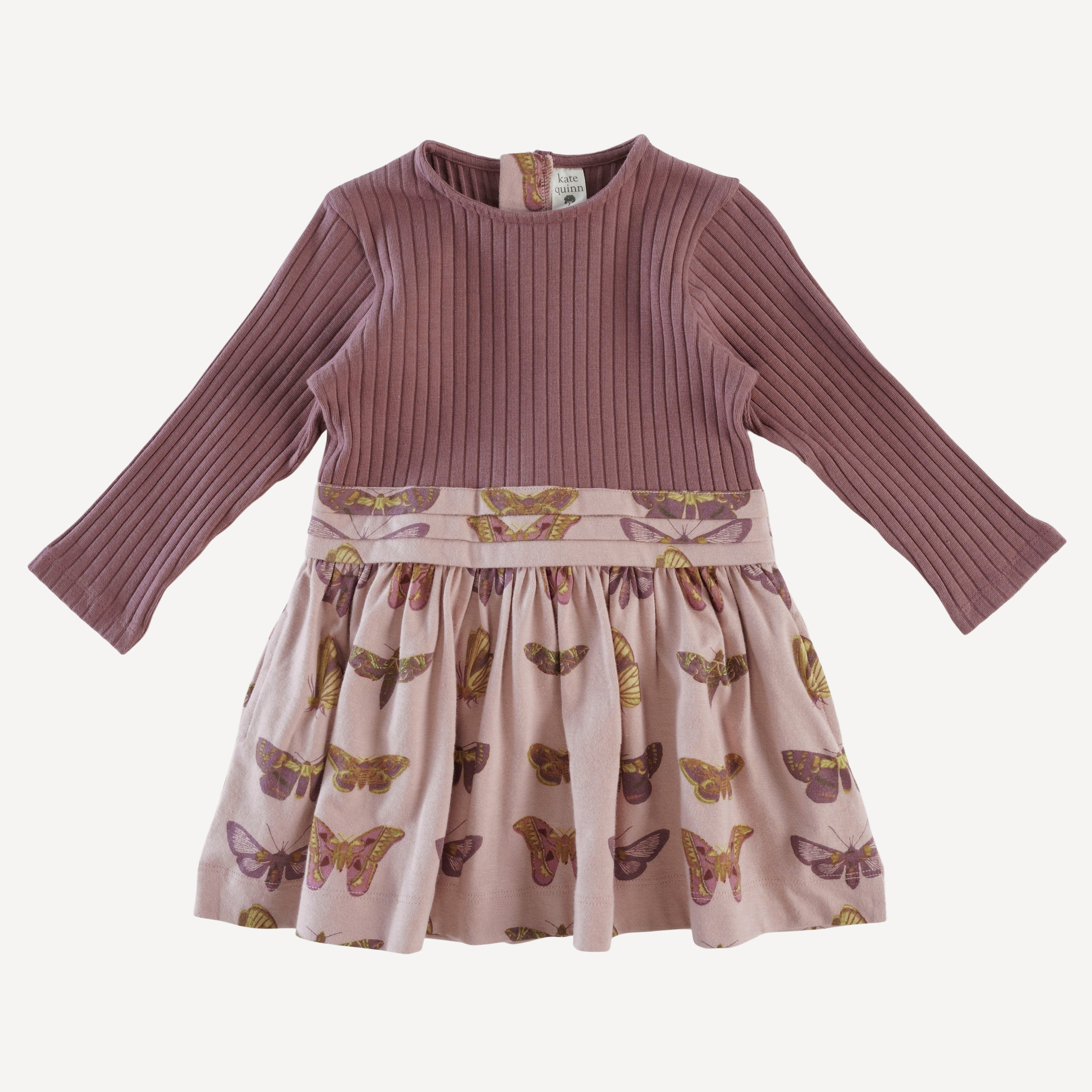 long sleeve classic ballet dress rose moth organic cotton jersey