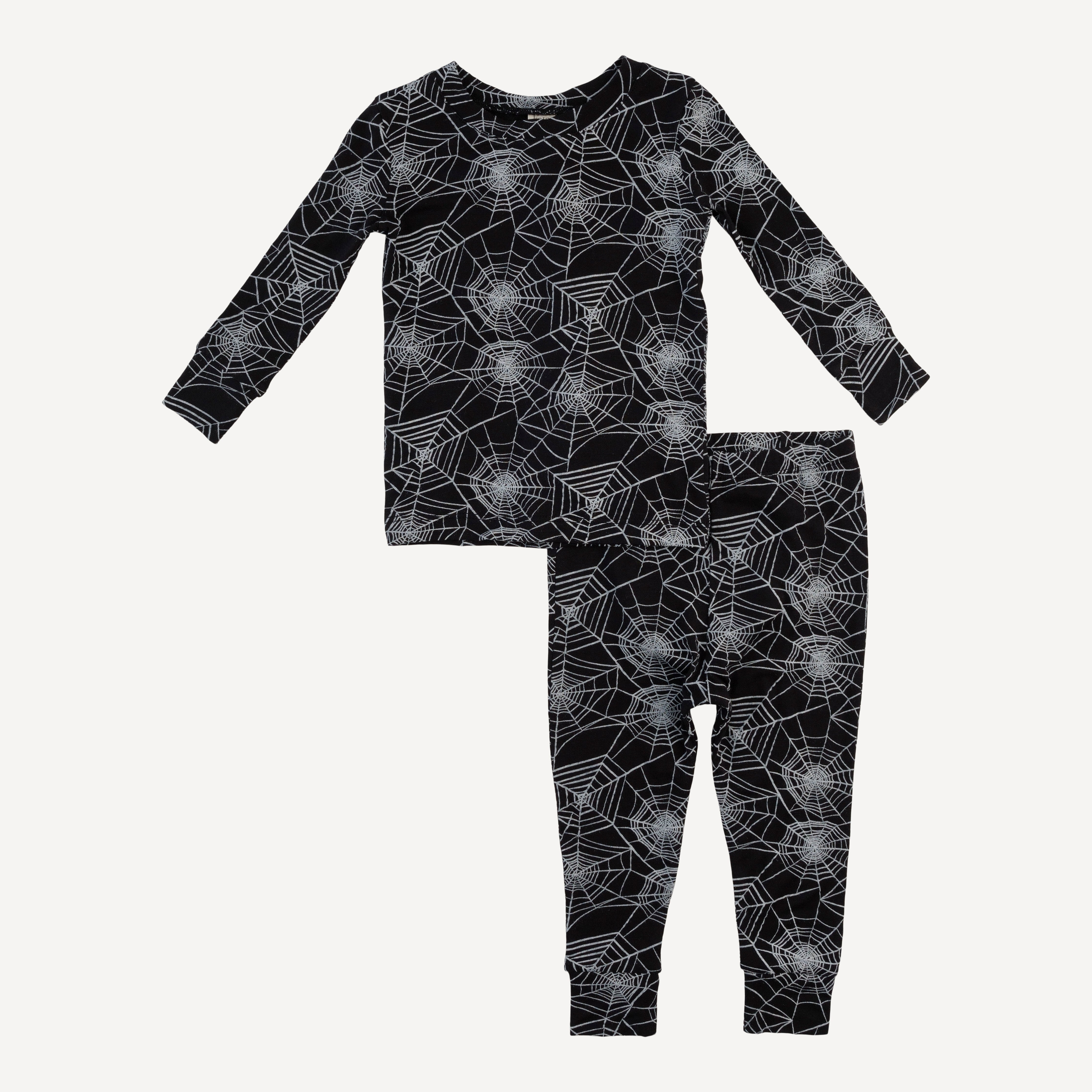 long sleeve crew neck pj set | spiderweb | bamboo