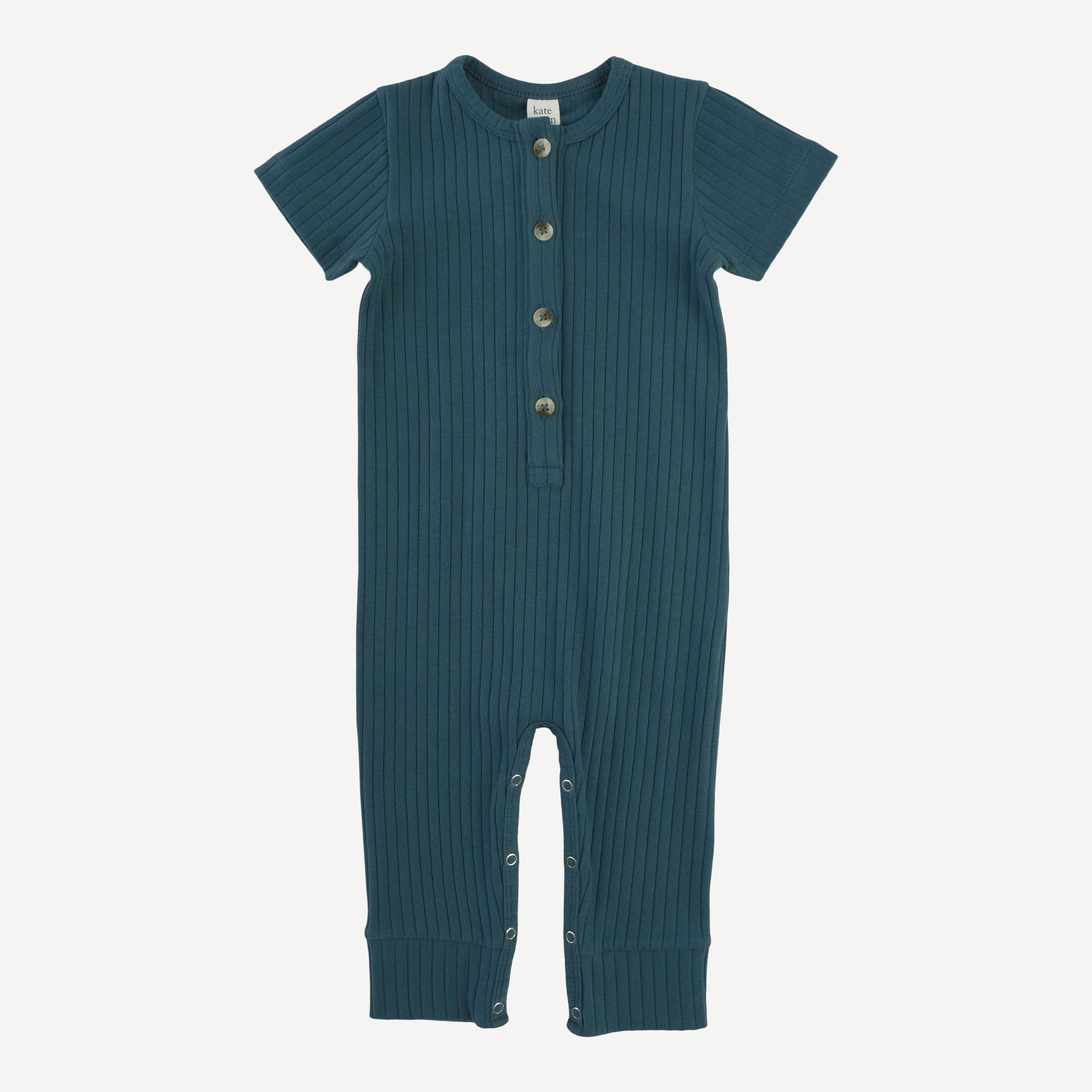 short sleeve sport union suit | tapestry | organic cotton wide rib