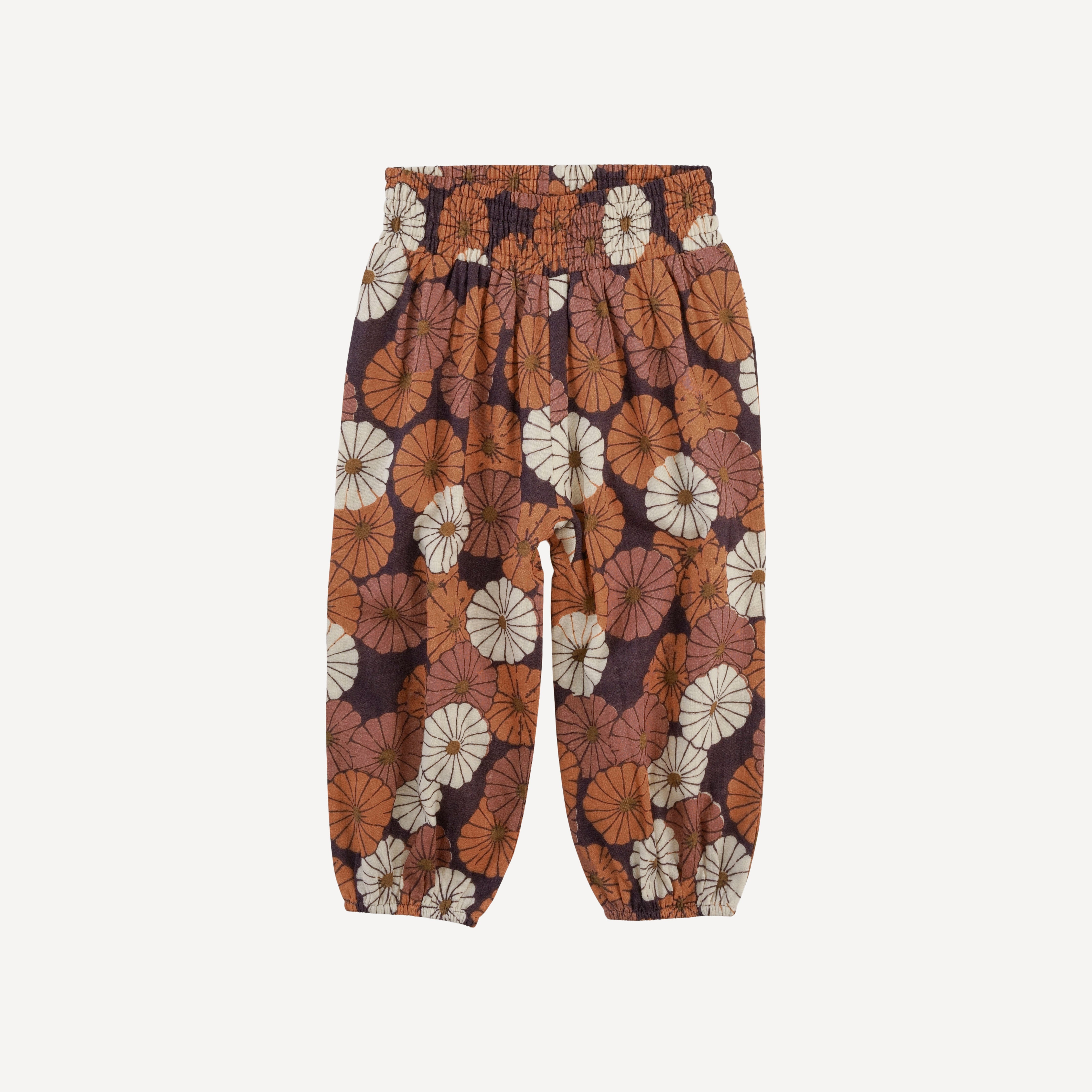 PRESALE smocked gathered pant | vintage daisy | organic cotton gauze