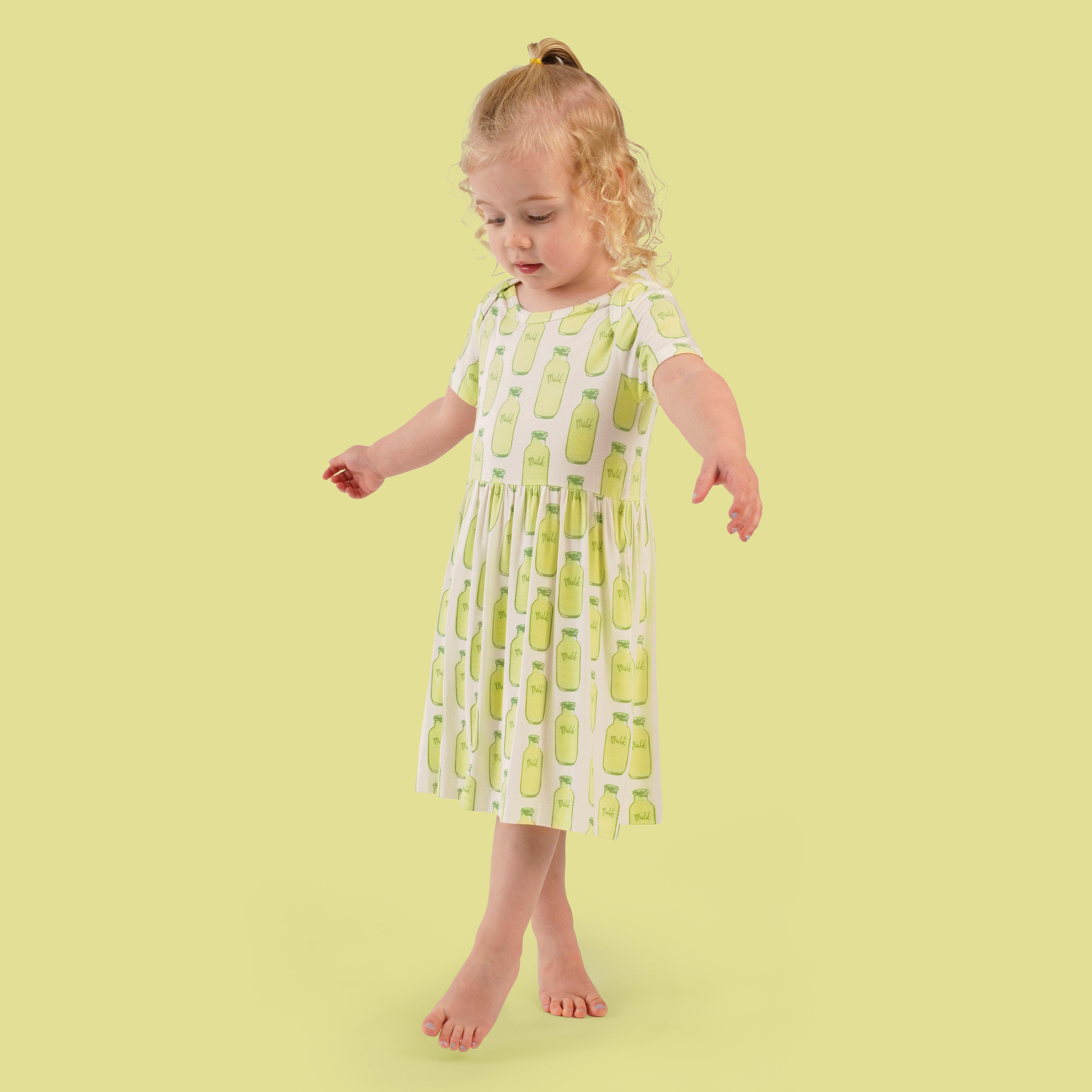 short sleeve lap neck dress | milk jars | bamboo – kate quinn