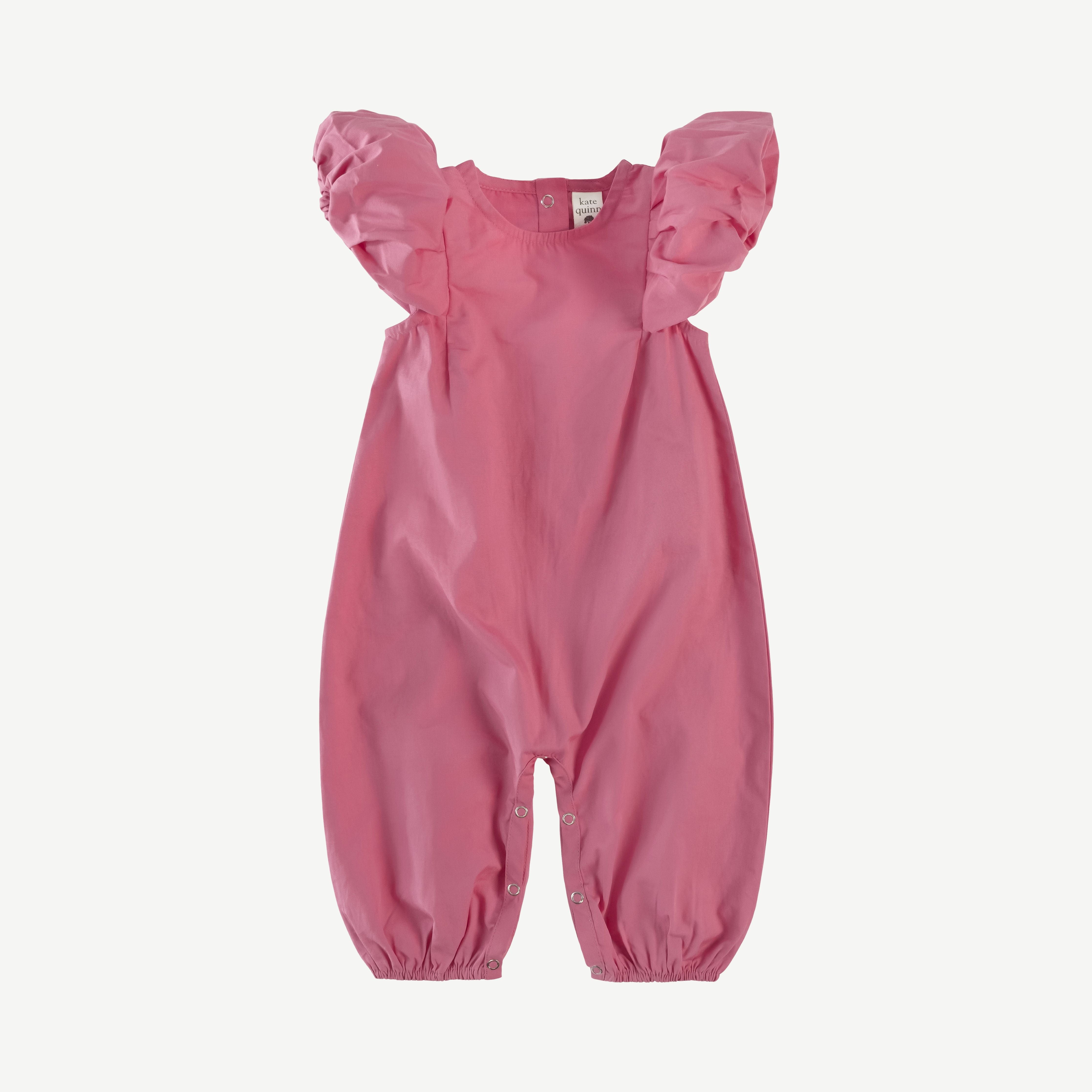 pleated ruffle sleeve jumpsuit garden rose cotton poplin kate quinn