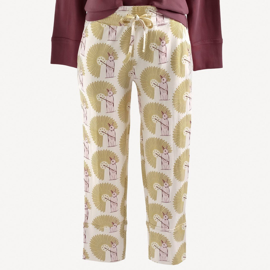 womens skinny crop jogger | magical rabbit | raw edge organic cotton