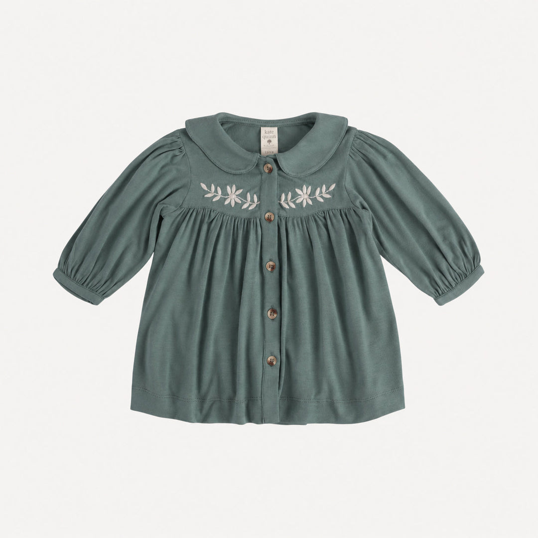 PREORDER long sleeve embroidered cowgirl top | forest | bamboo