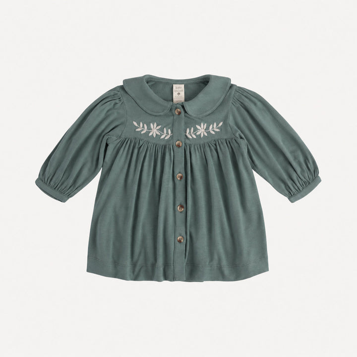 PREORDER long sleeve embroidered cowgirl top | forest | bamboo