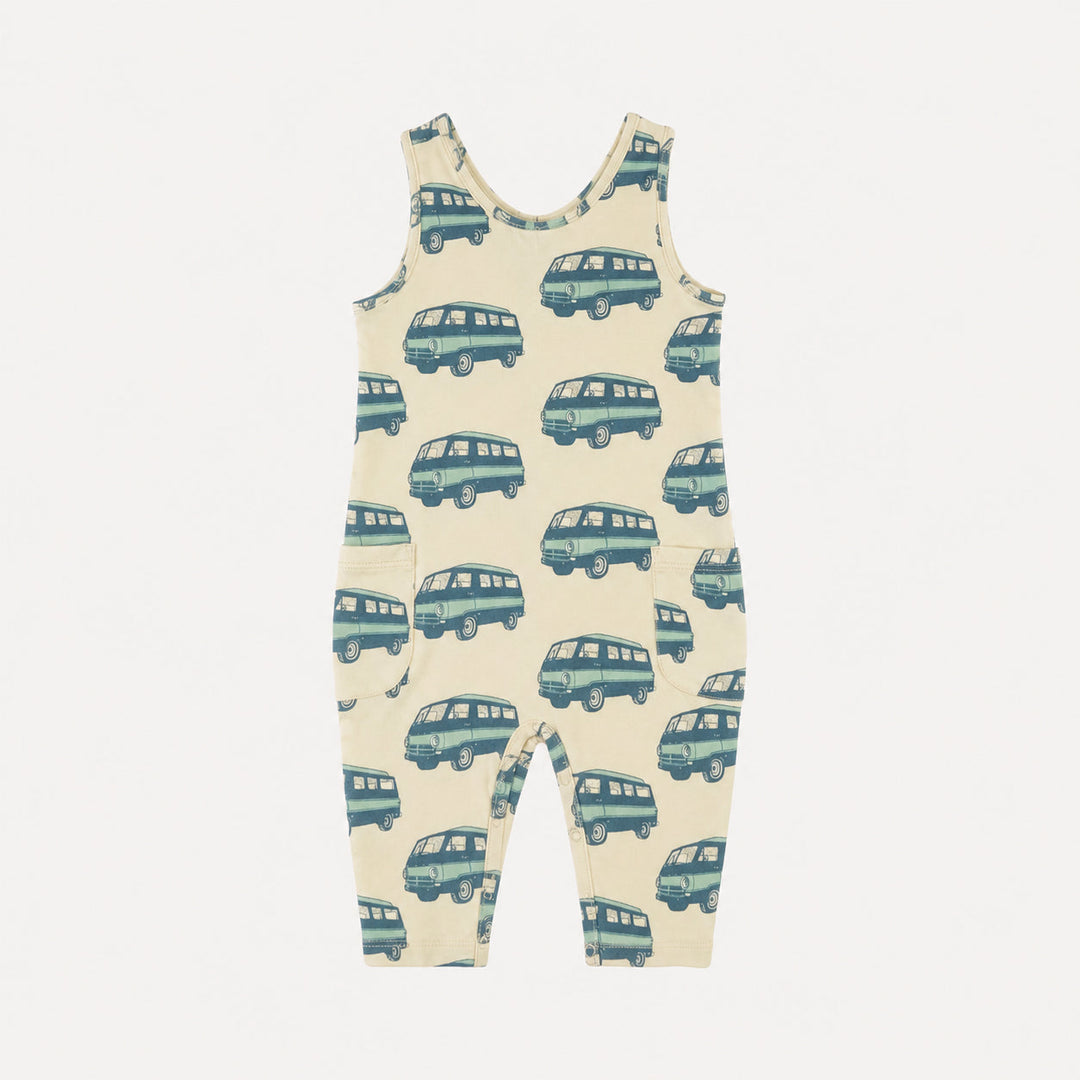 relaxed romper | blue beach van | organic cotton interlock