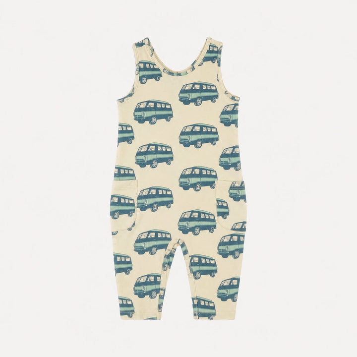 relaxed romper | blue beach van | organic cotton interlock