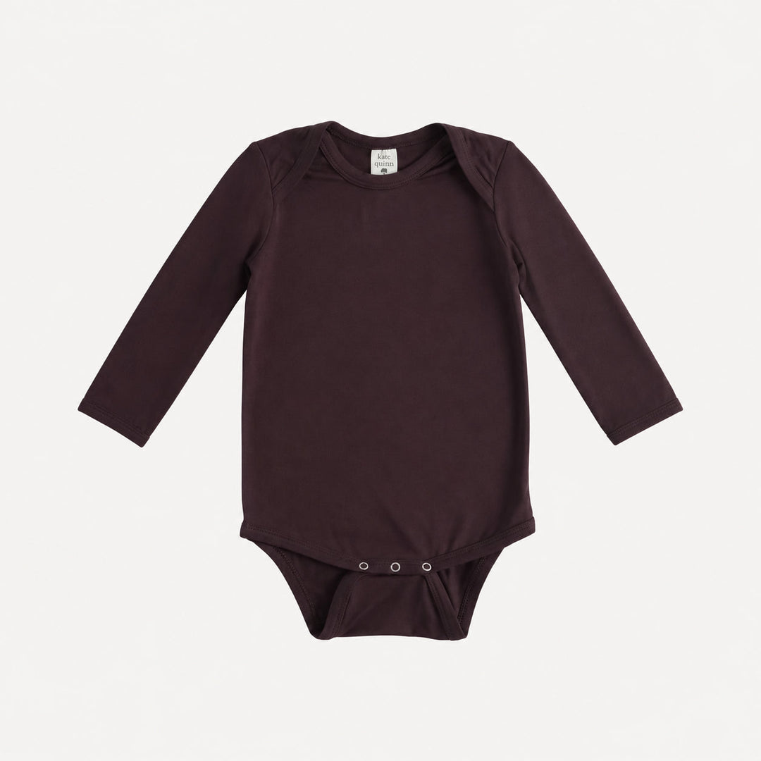 PREORDER long sleeve lap neck bodysuit | fudge | bamboo