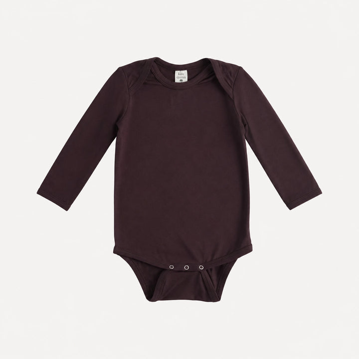 PREORDER long sleeve lap neck bodysuit | fudge | bamboo