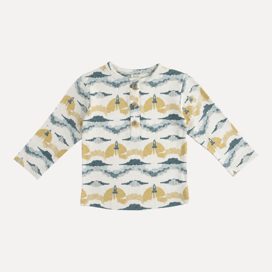 PREORDER long sleeve basic henley tee | rocket | bamboo
