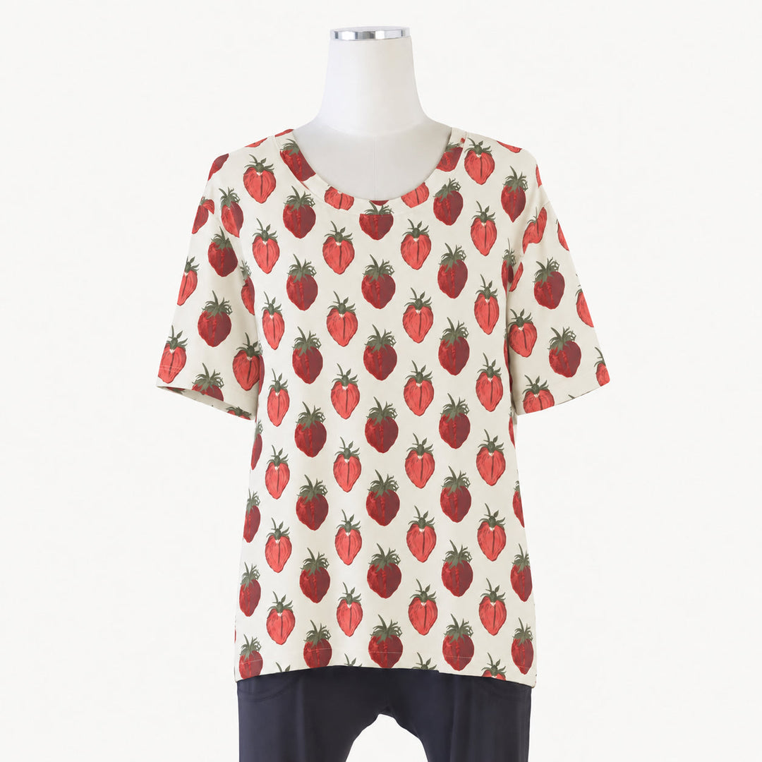PREORDER womens short sleeve boxy tee | strawberry | modal