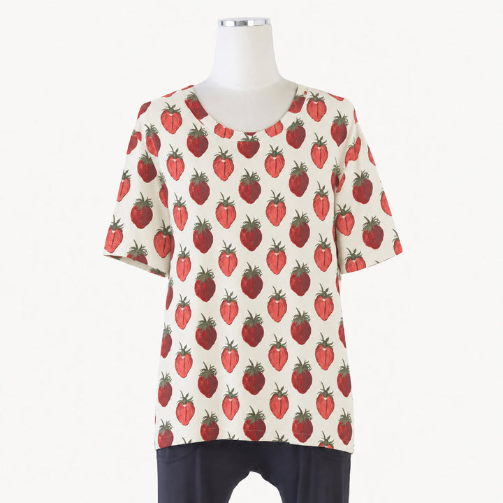PREORDER womens short sleeve boxy tee | strawberry | modal