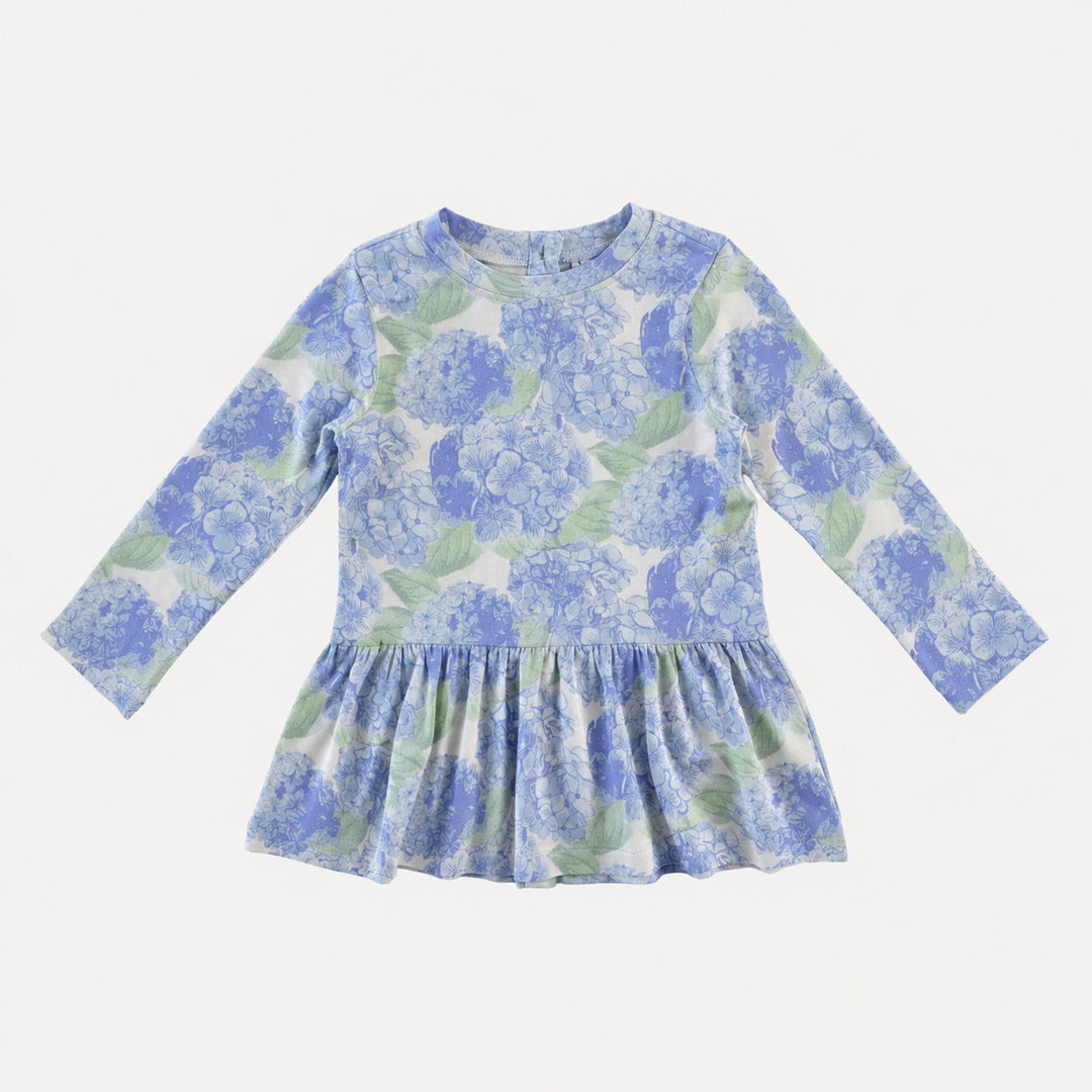 PREORDER long sleeve kate top | blue hydrangea | bamboo