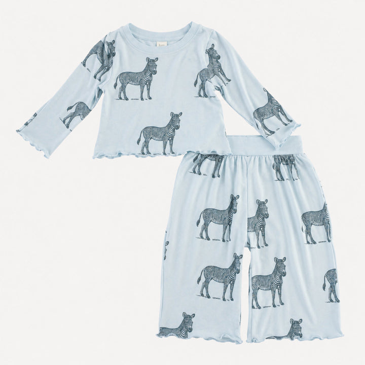 PREORDER long sleeve jade set | blue zebra | bamboo