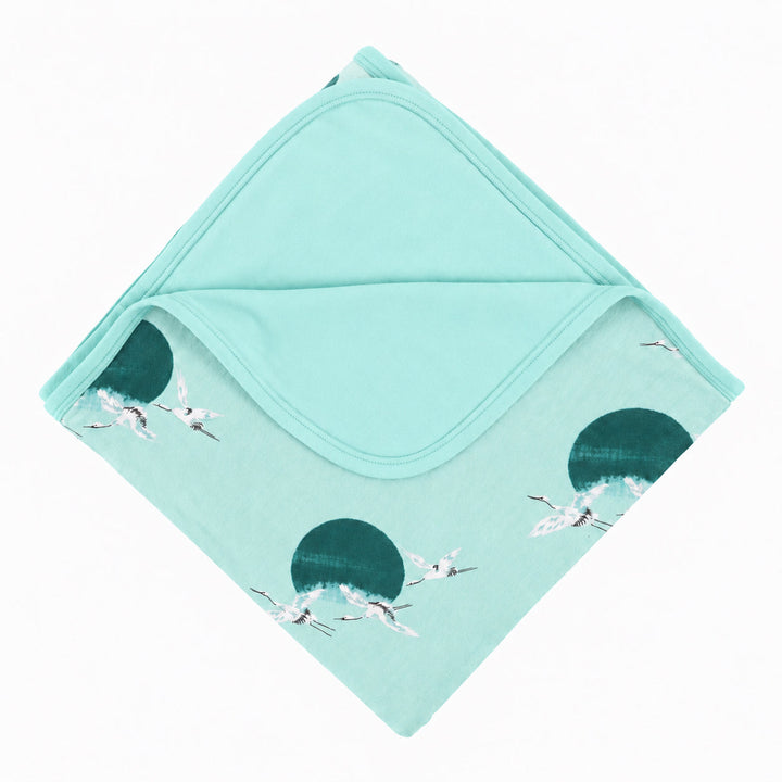 PREORDER double layer blanket | aqua crane | modal