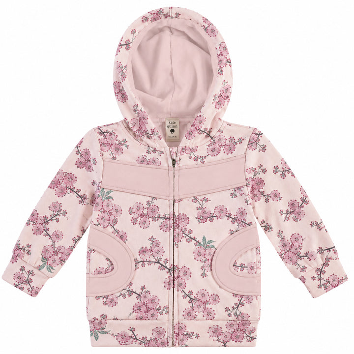 PREORDER hooded puff sleeve jacket | cherry blossom | organic cotton interlock