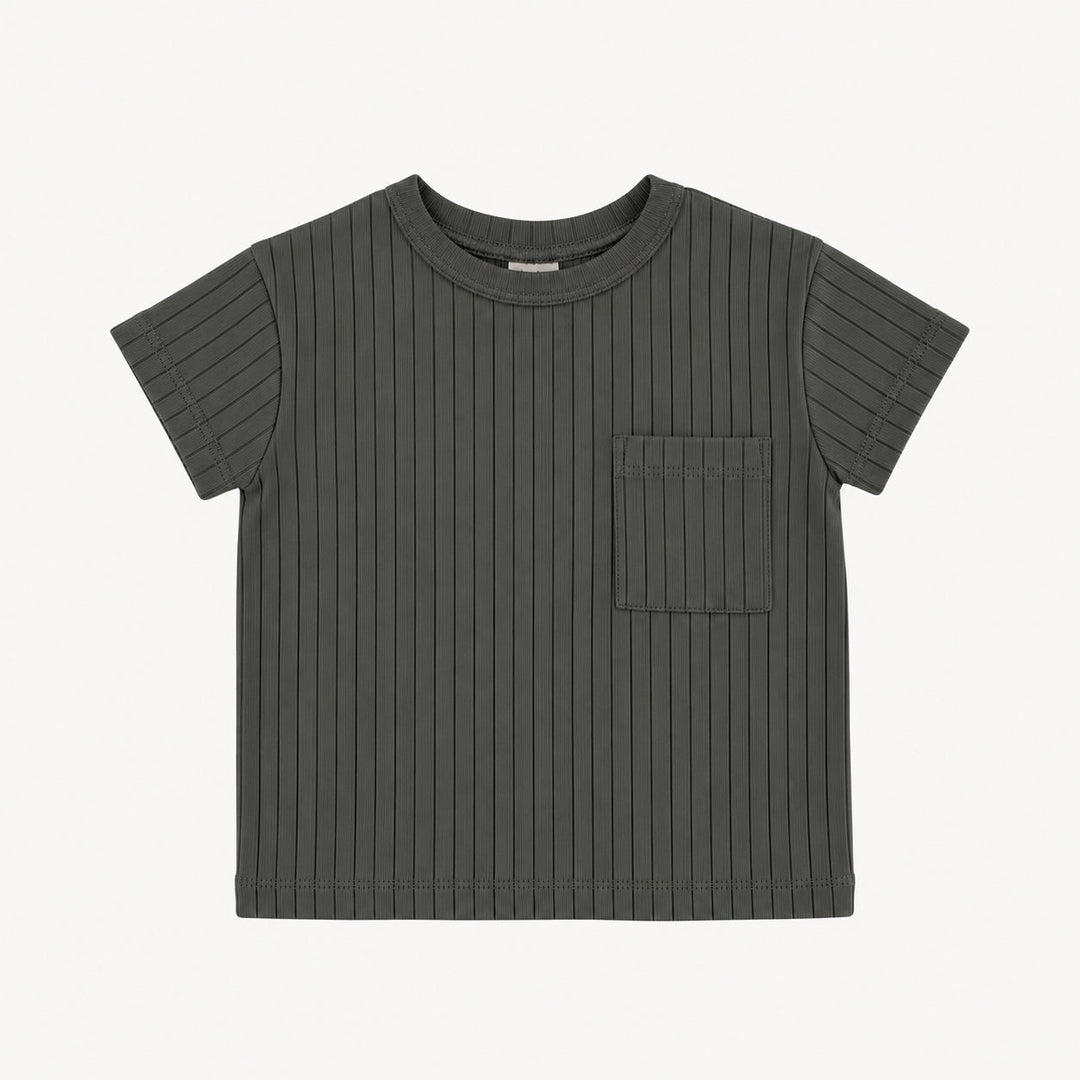 PREORDER short sleeve relaxed classic pocket tee | beluga | woods rib