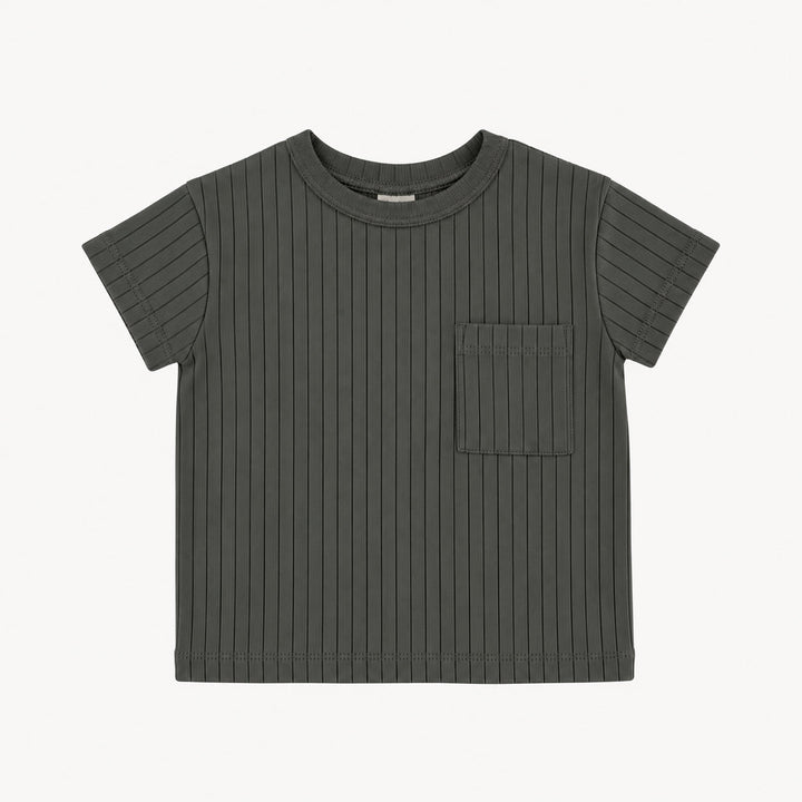 PREORDER short sleeve relaxed classic pocket tee | beluga | woods rib