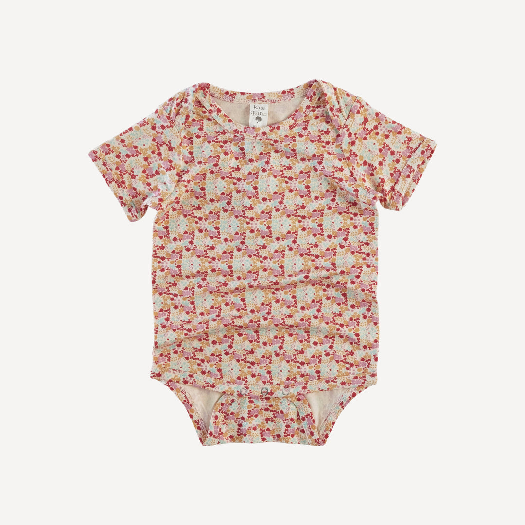 short sleeve lap neck bodysuit | 100 acre calico | bamboo