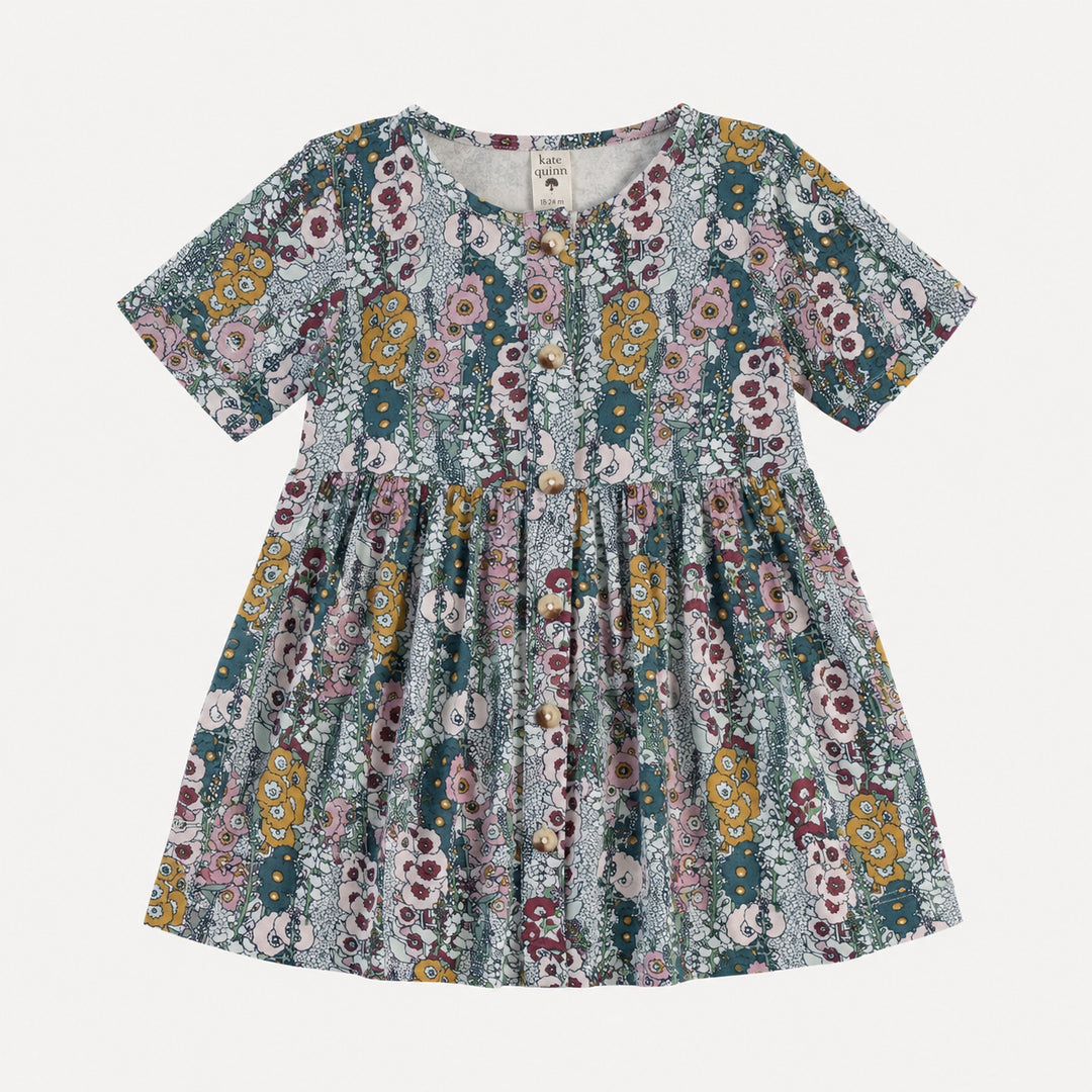 PREORDER short sleeve button front dress | hollyhock | bamboo