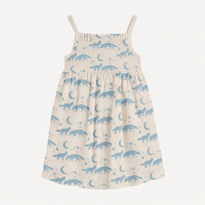 smocked spaghetti dress | coyote moon | organic cotton interlock