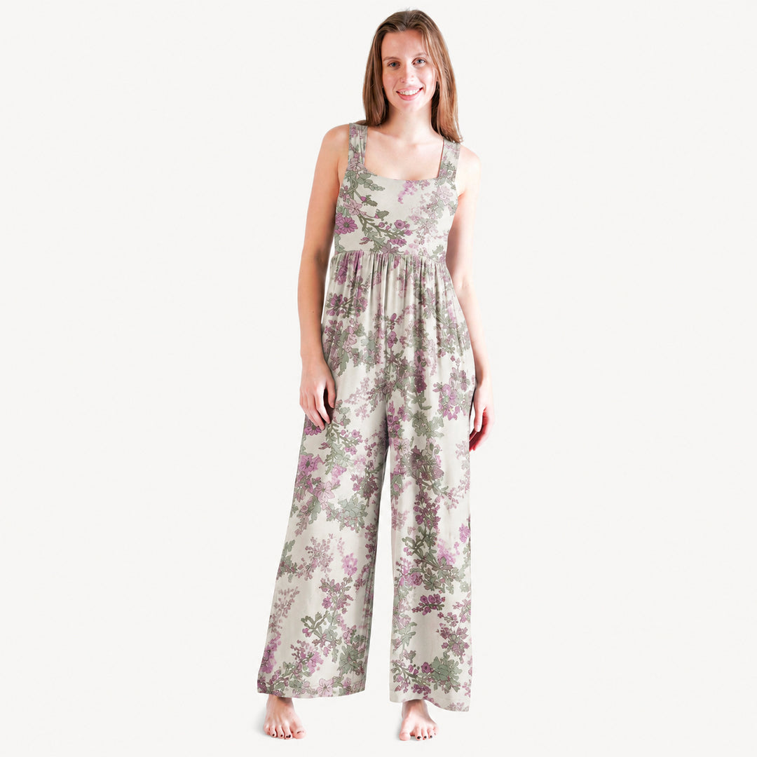 PREORDER womens high waist jumpsuit | violet queen annes lace | modal