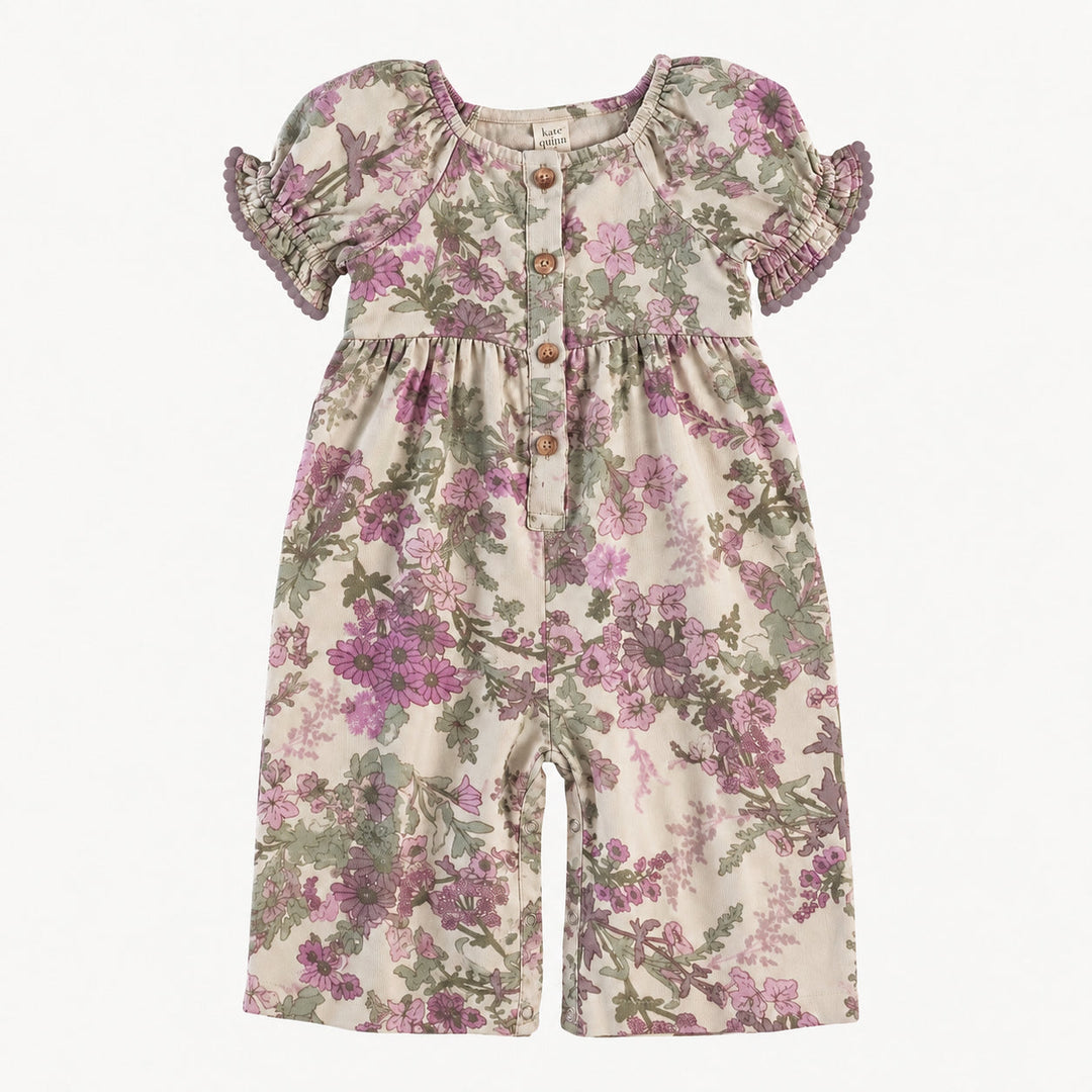 PREORDER short sleeve woodland jumpsuit | violet queen annes lace | modal
