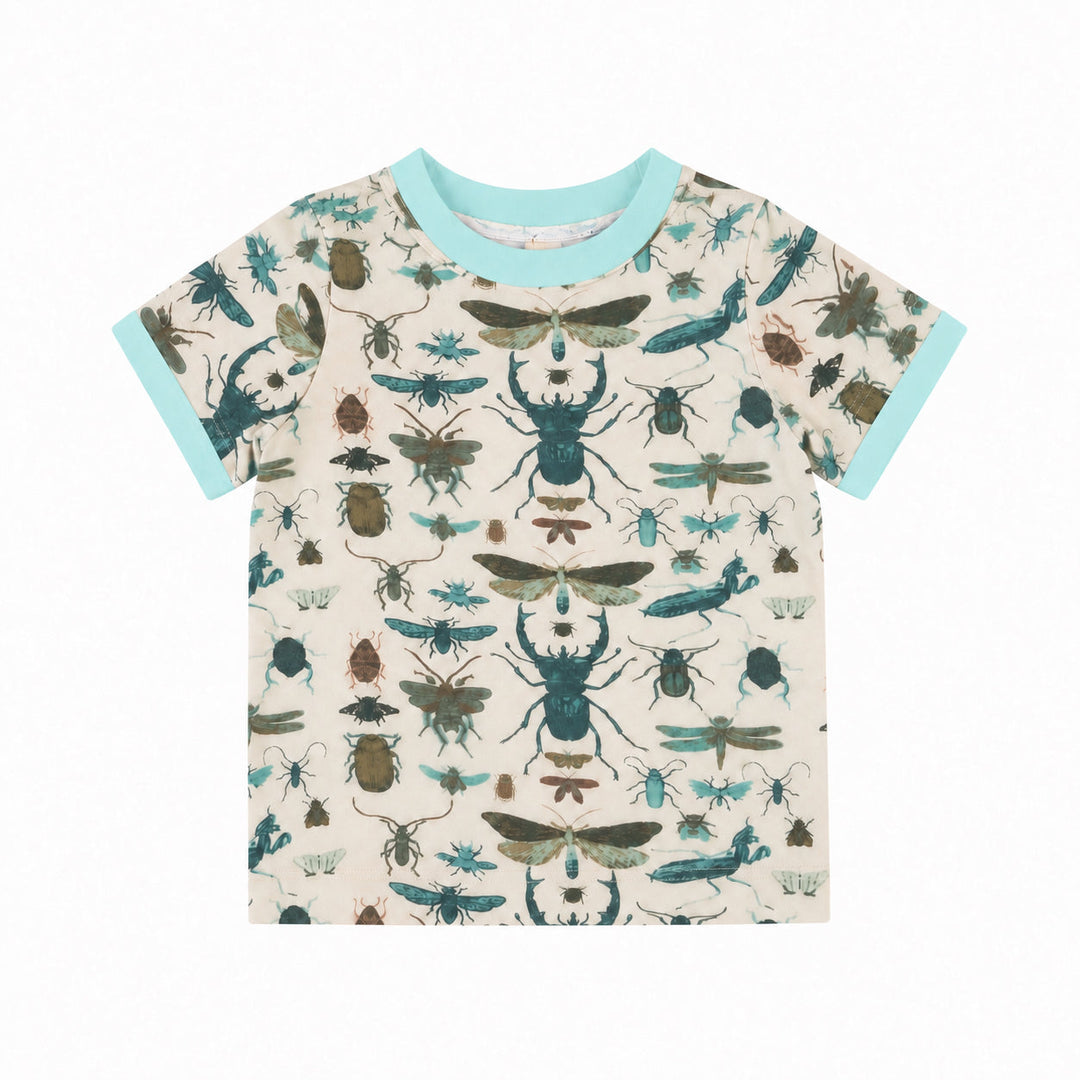 PREORDER ivan ringer tee | aqua insects | modal