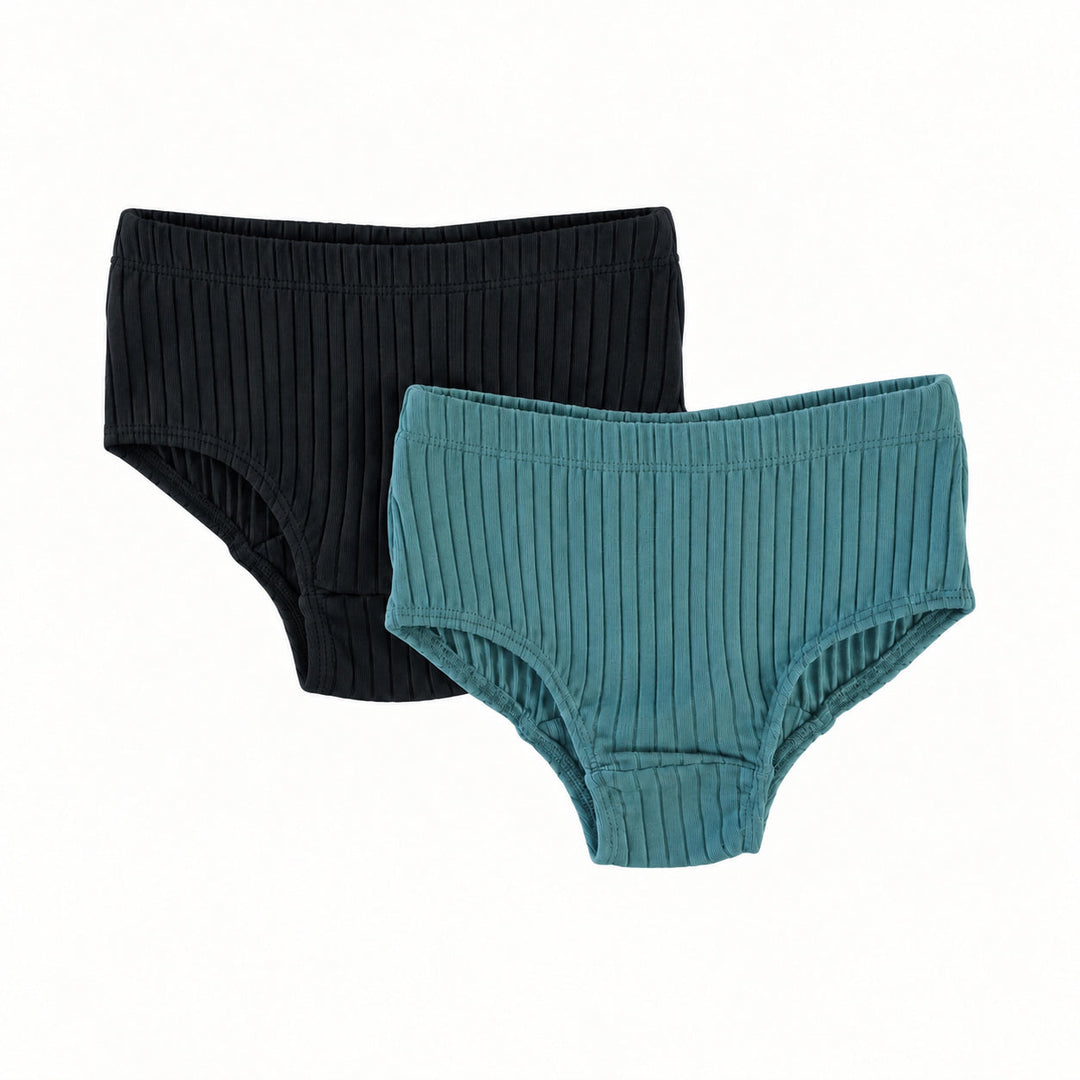 PREORDER underwear set of 2 | sea pine | organic cotton wide rib