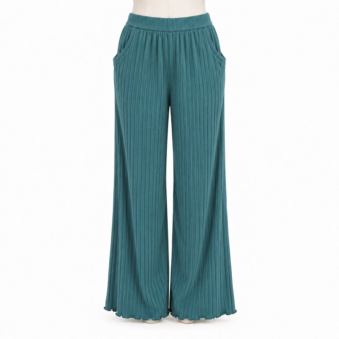 PREORDER womens jade pant | sea pine | organic cotton wide rib