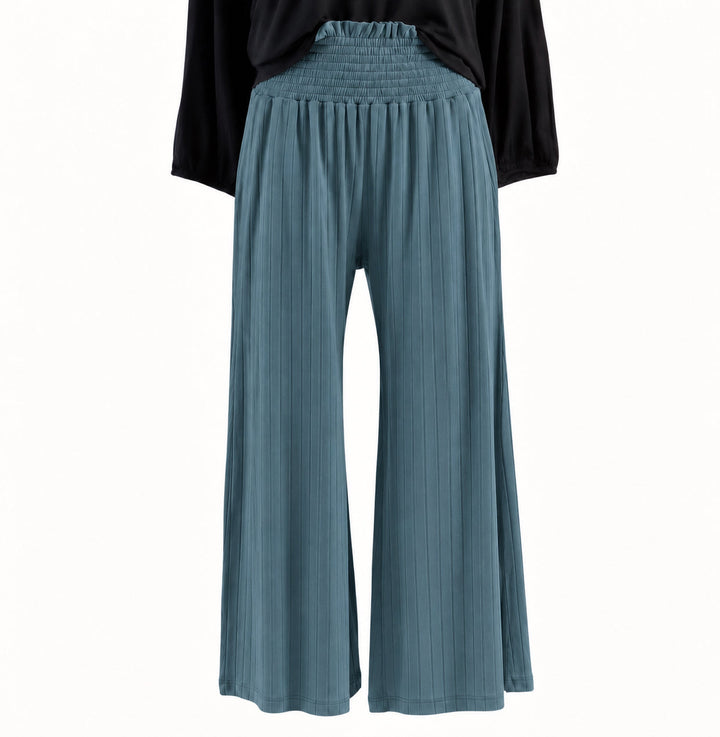 PREORDER womens cropped shirred gaucho pant | tapestry | woods rib