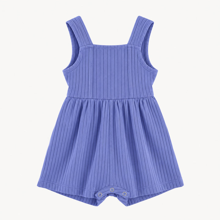 PREORDER tie back shortie jumpsuit | periwinkle | organic cotton wide rib