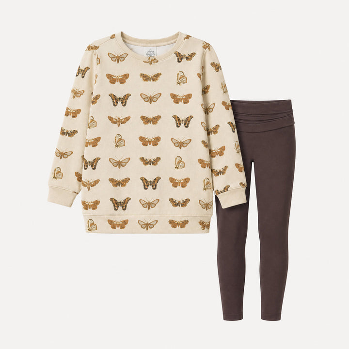 PREORDER womens oversized sweatshirt + rolled legging set | neutral moth | bamboo